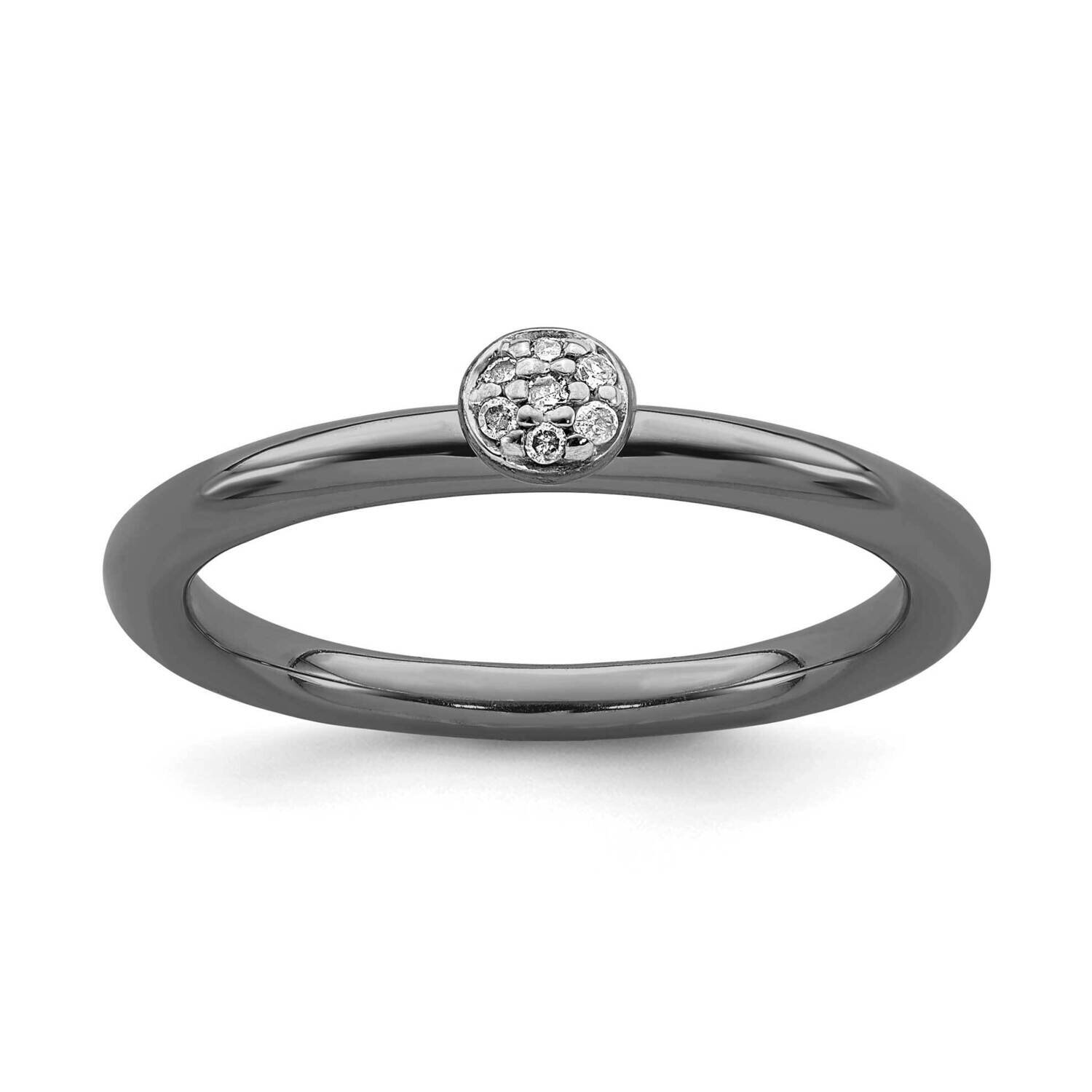 Black-plated Diamond Ring Sterling Silver QSK1999, MPN: QSK1999, 191101724848
