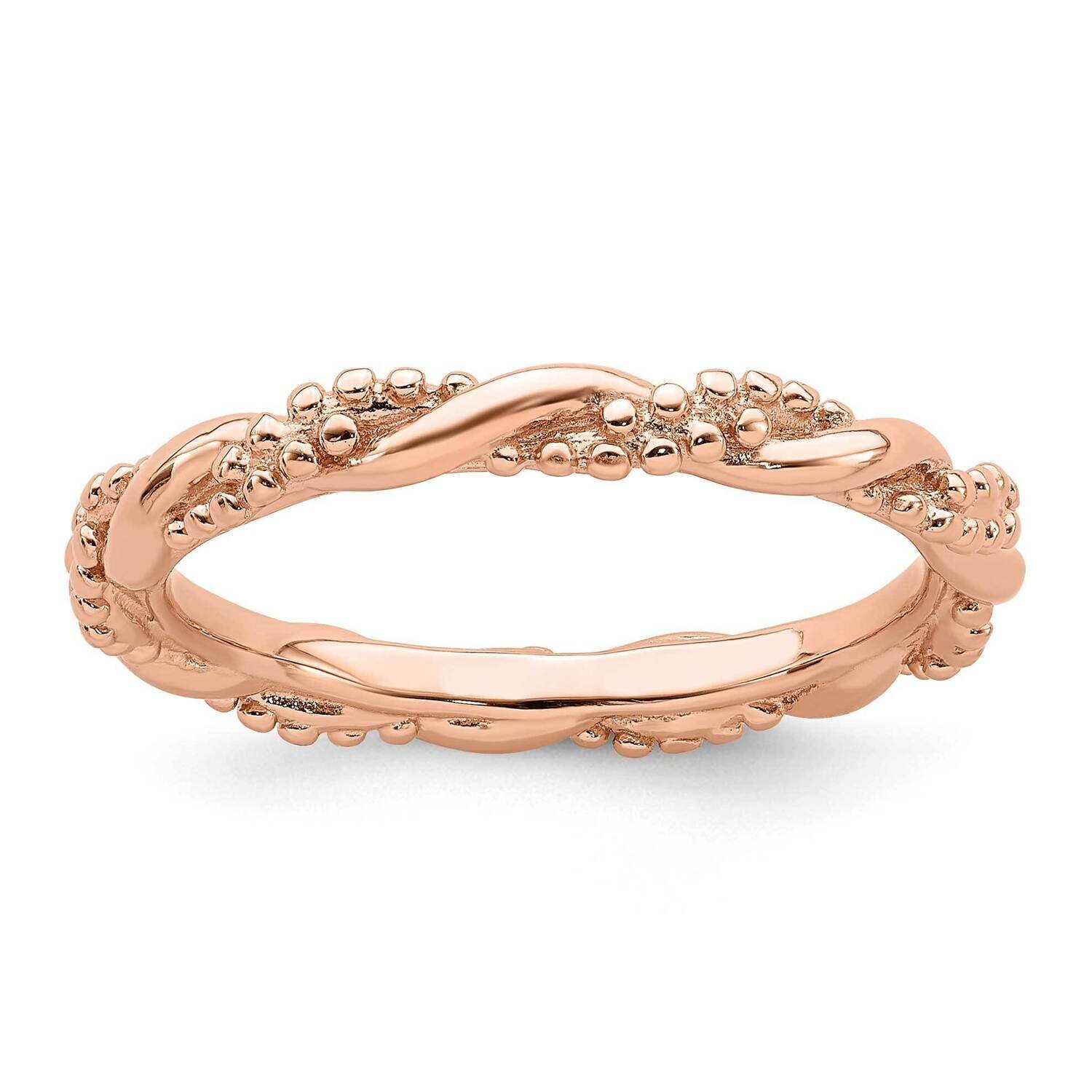 Pink-plated Twist Ring Sterling Silver QSK2001, MPN: QSK2001, 191101724923