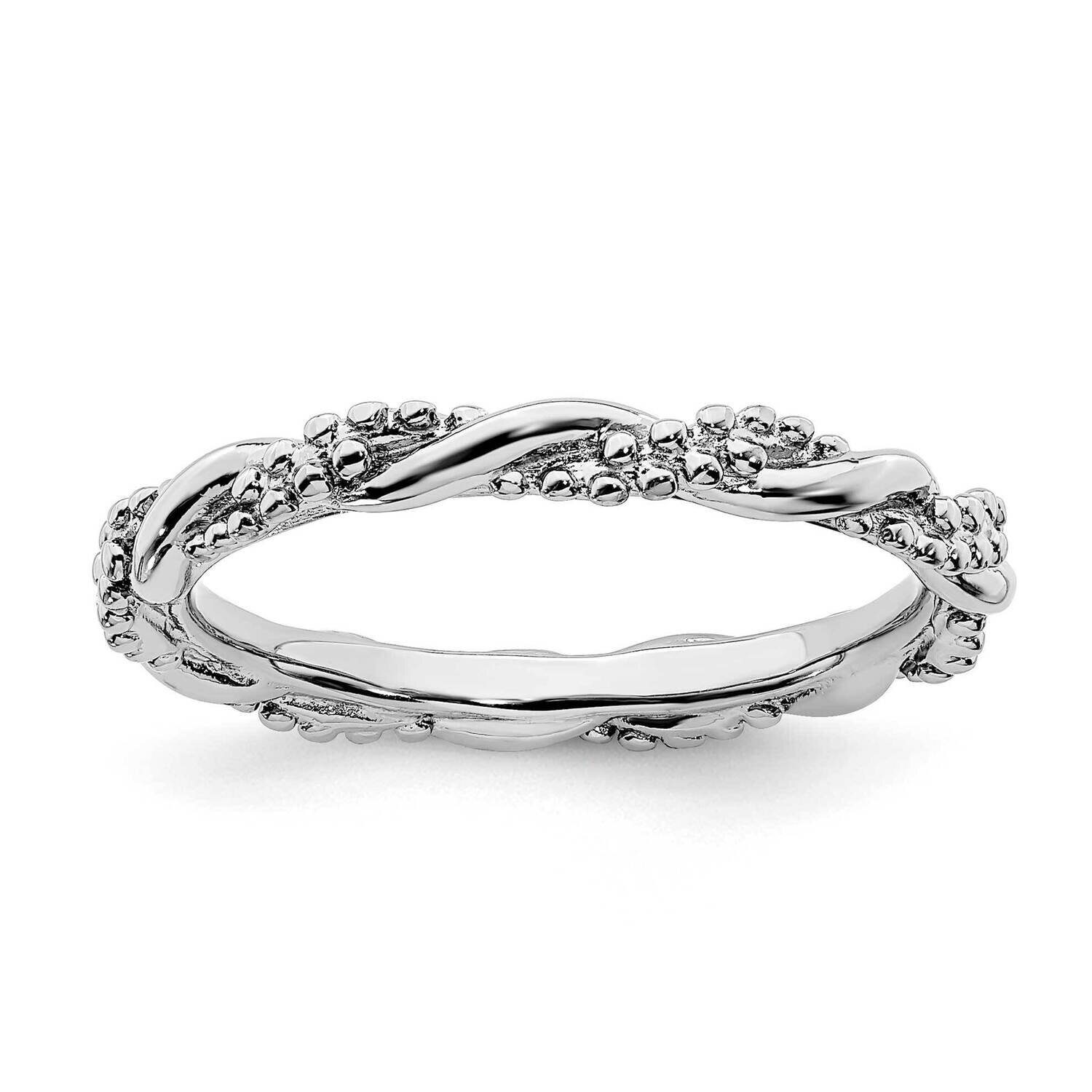 Twist Ring Sterling Silver Rhodium-plated QSK2004, MPN: QSK2004, 191101725128