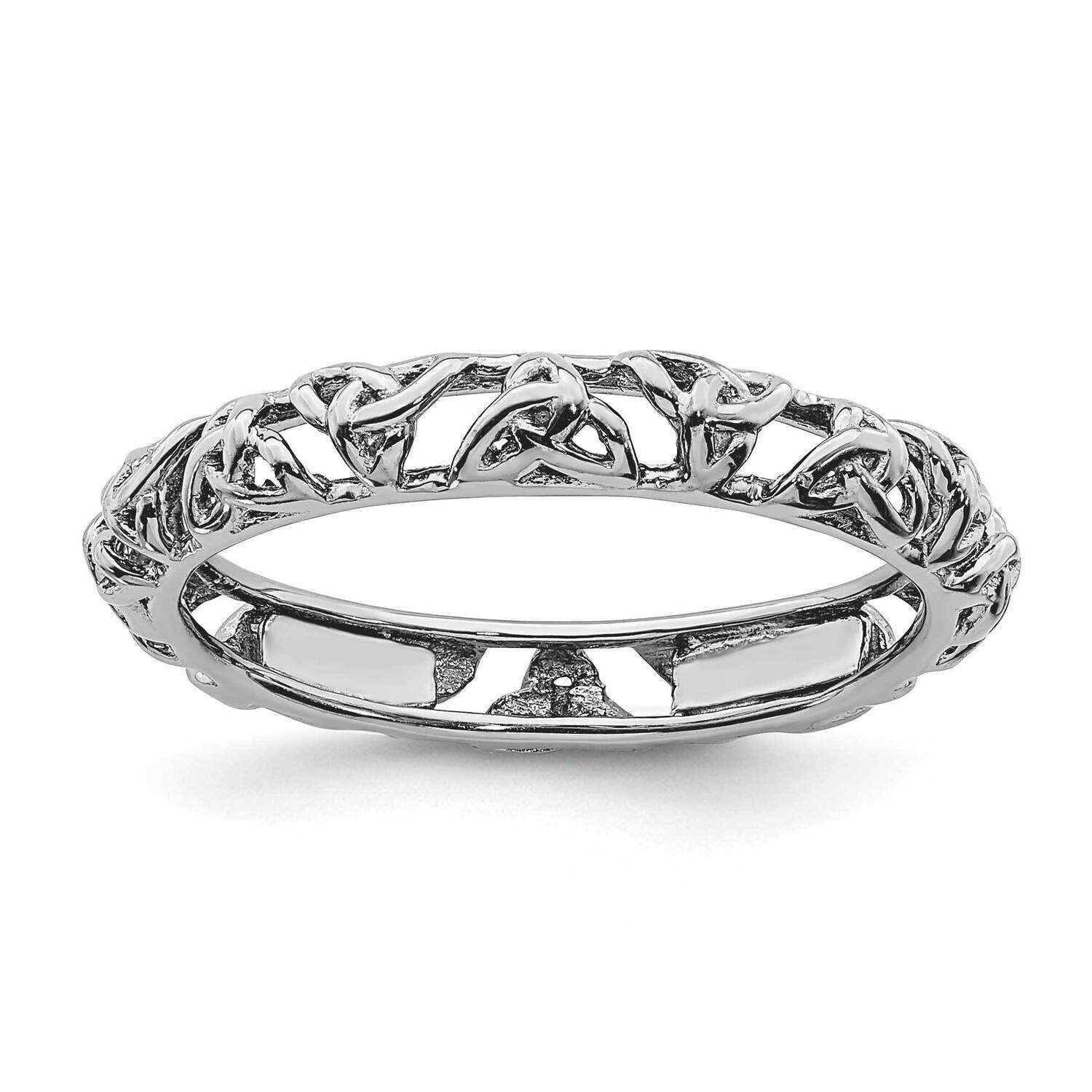 Celtic Knot Ring Sterling Silver Rhodium-plated QSK2011