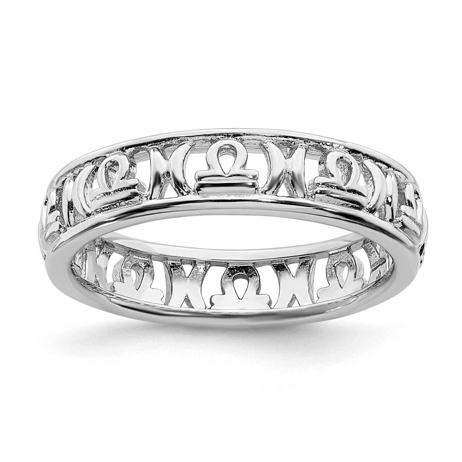 Libra Zodiac Ring Sterling Silver QSK2018