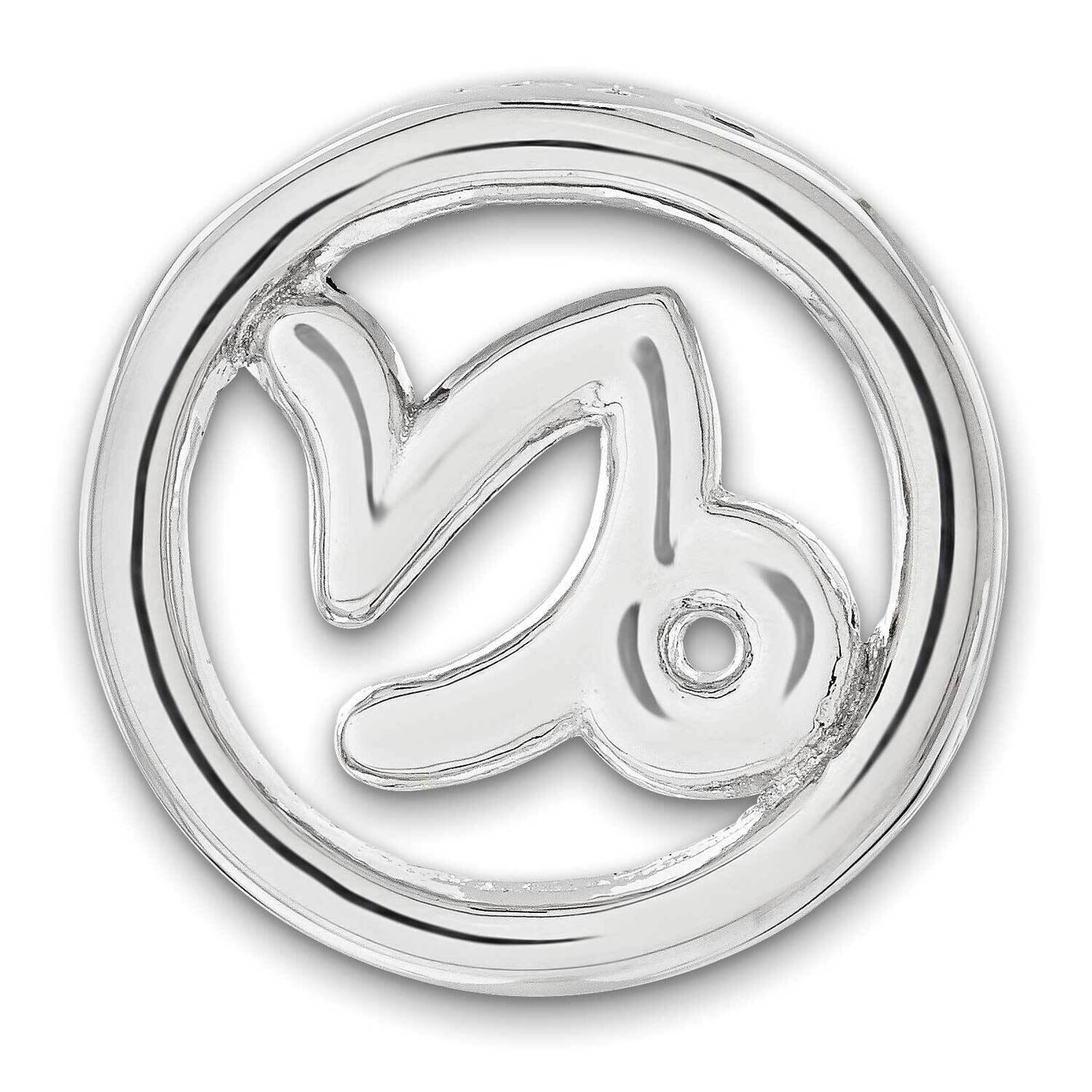 Small Capricorn Zodiac Pendant Sterling Silver QSK2033, MPN: QSK2033,