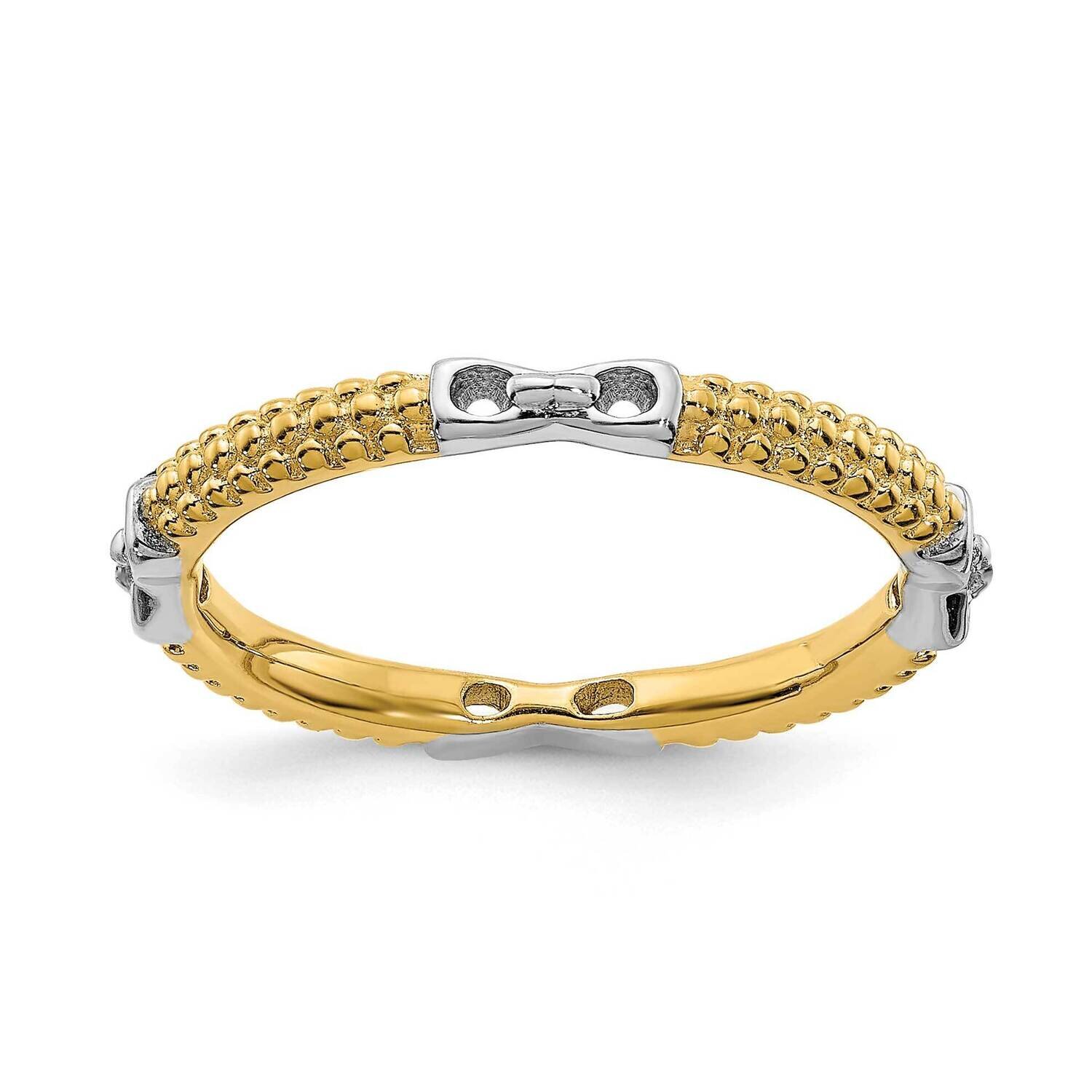 Polished Ring Sterling Silver &amp; Gold-plated QSK2036, MPN: QSK2036, 191101209253