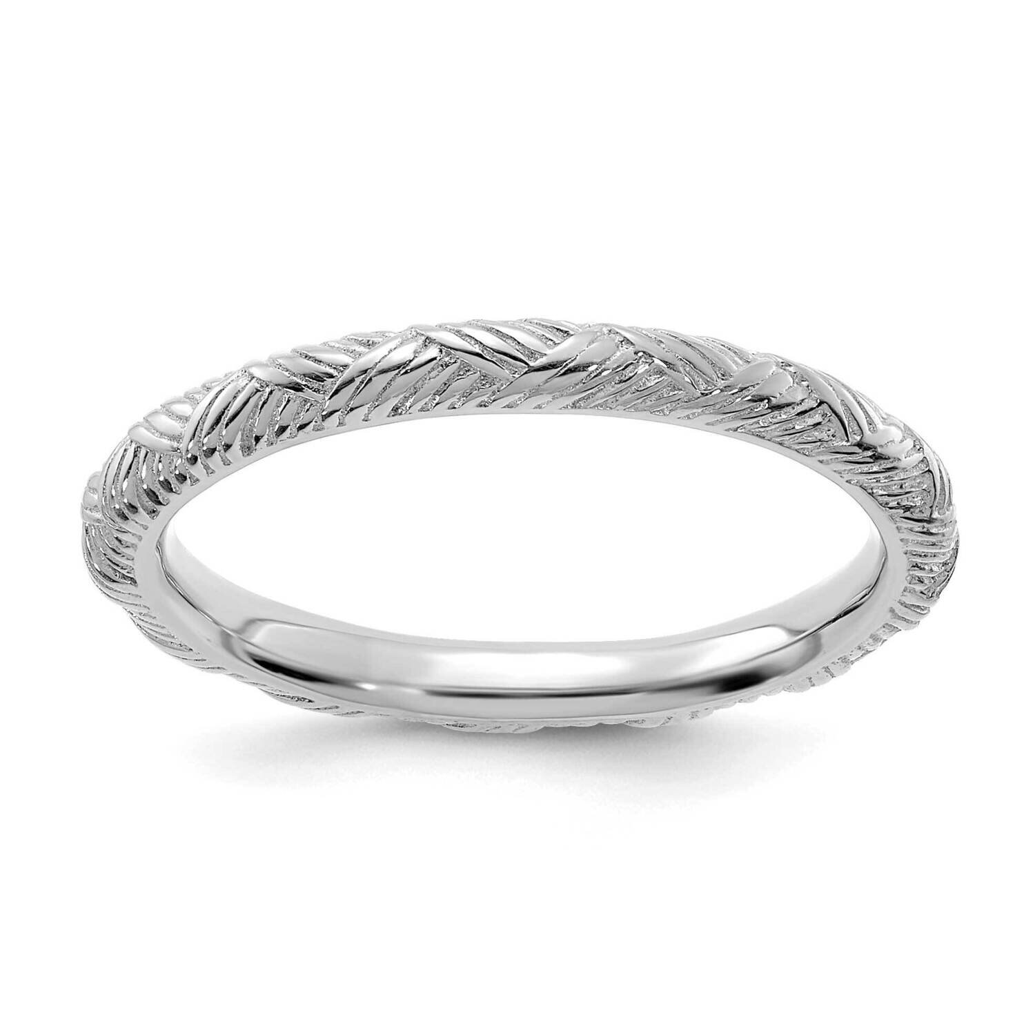 Polished Ring Sterling Silver Rhodium-plated QSK2053