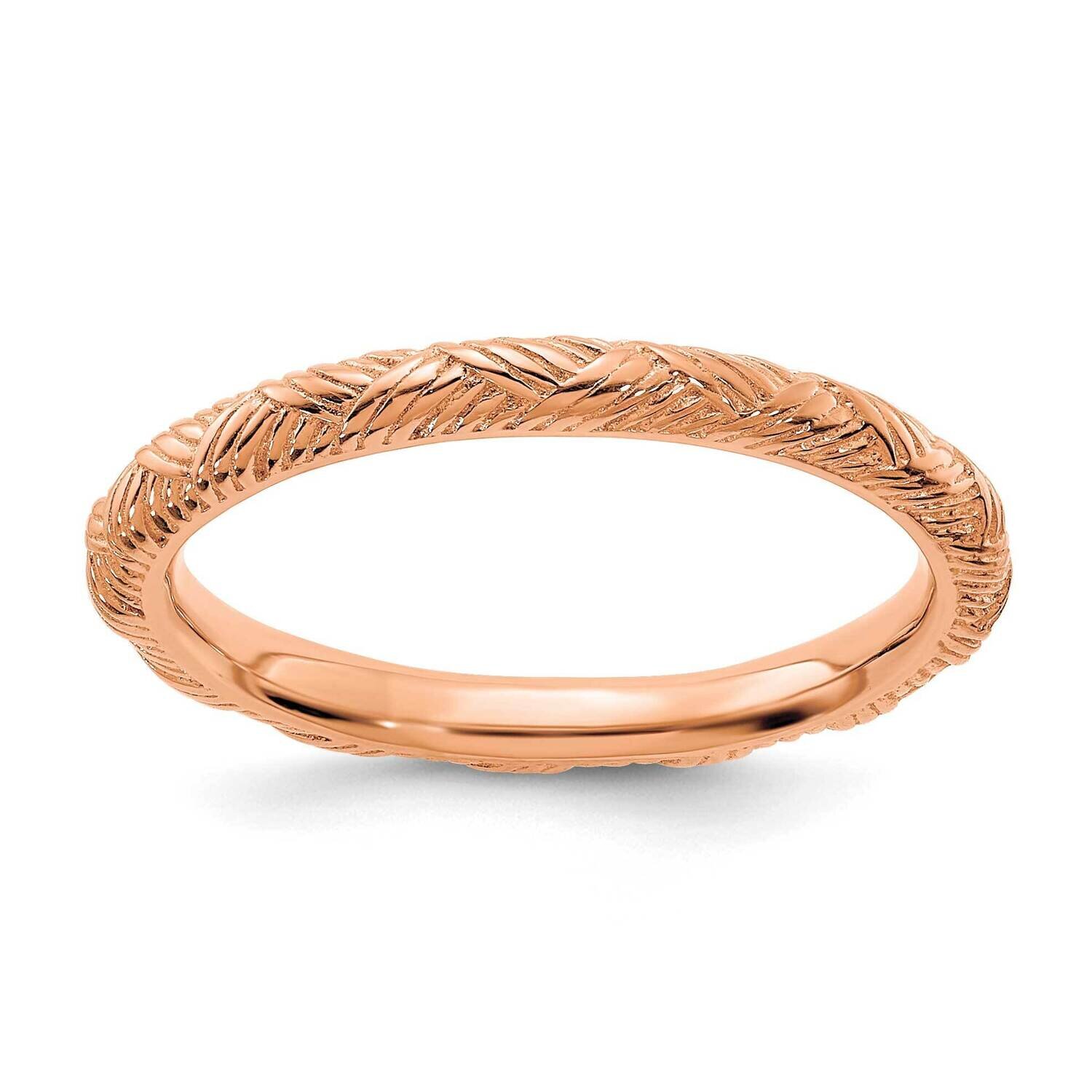 Rose Gold-plated Polished Ring Sterling Silver QSK2055, MPN: QSK2055, 191101923845