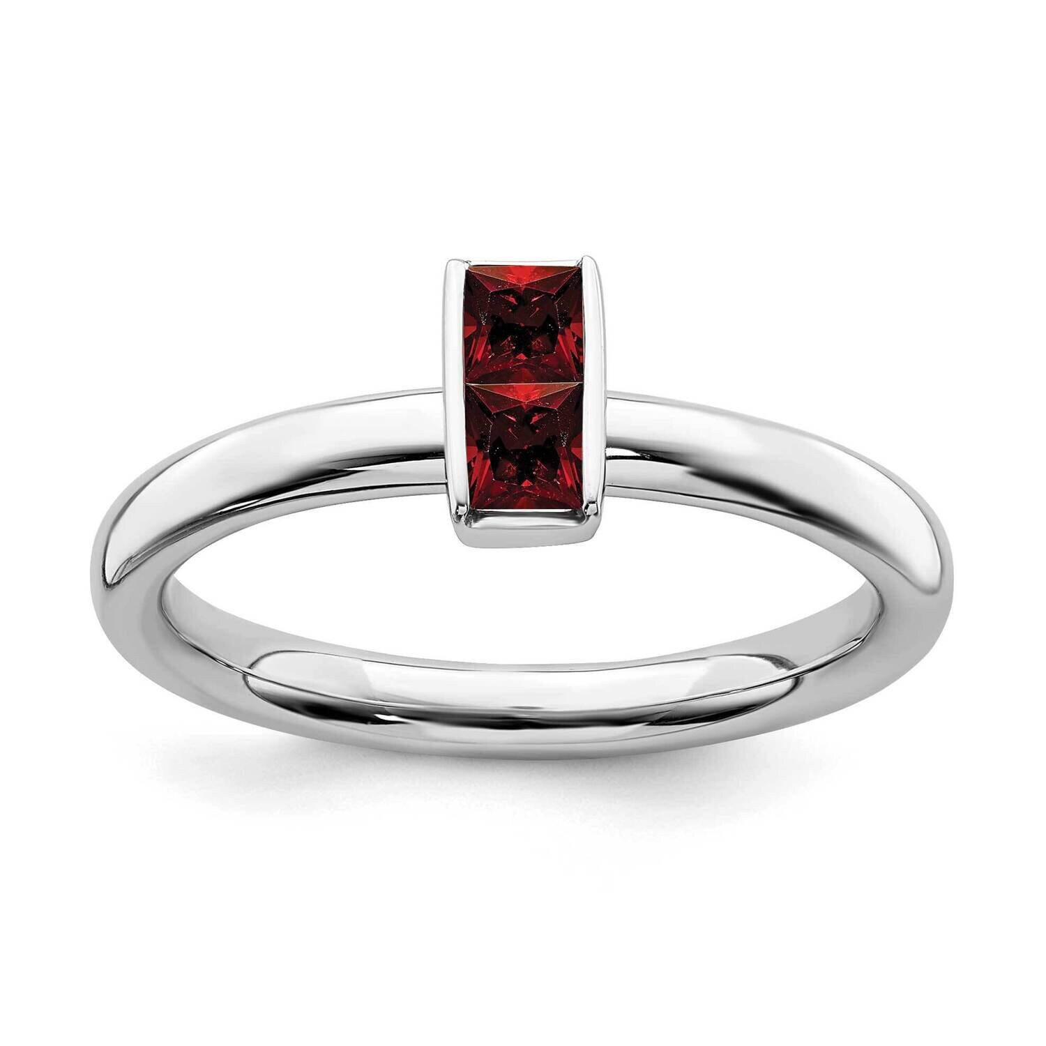Garnet Ring Sterling Silver QSK2112, MPN: QSK2112, 191101210174