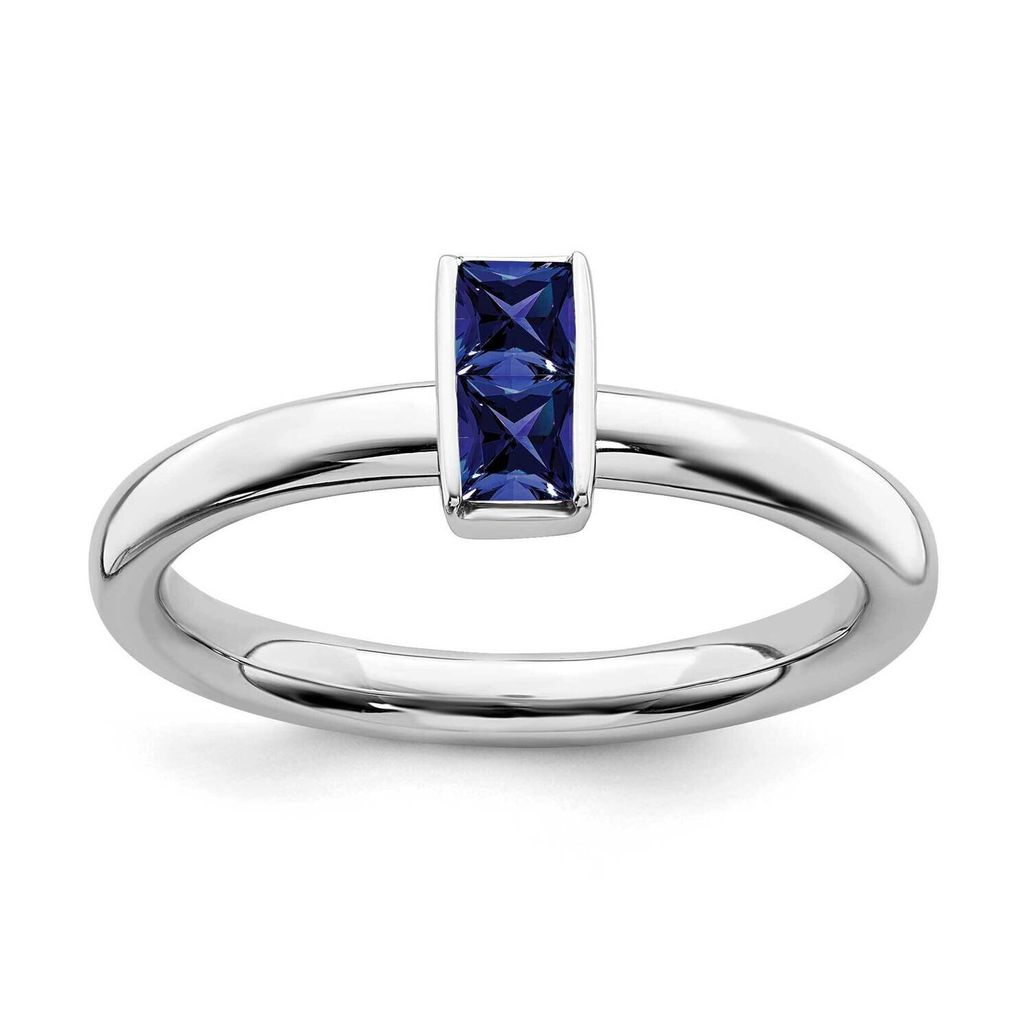 Created Sapphire Ring Sterling Silver QSK2120, MPN: QSK2120, 191101210600