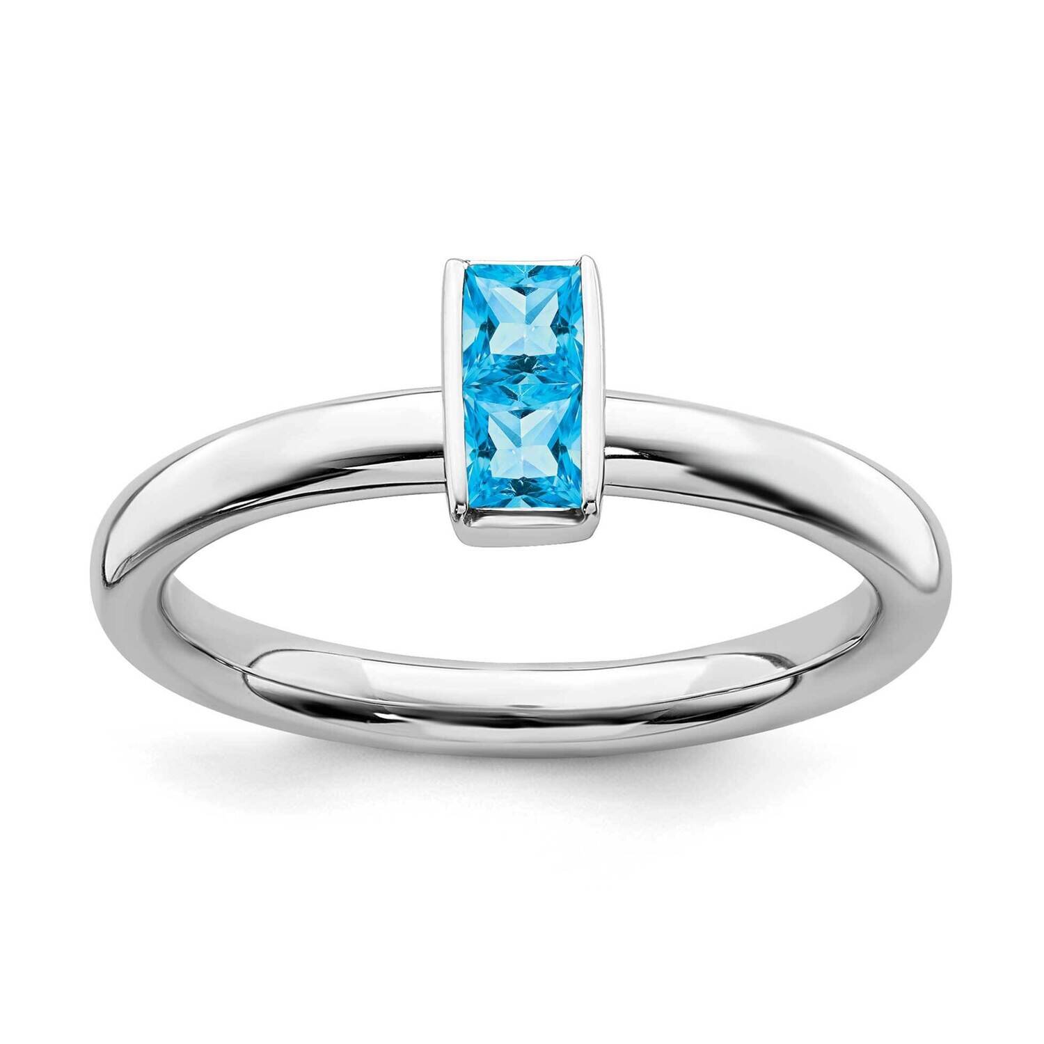 Blue Topaz Ring Sterling Silver QSK2123, MPN: QSK2123, 191101210808
