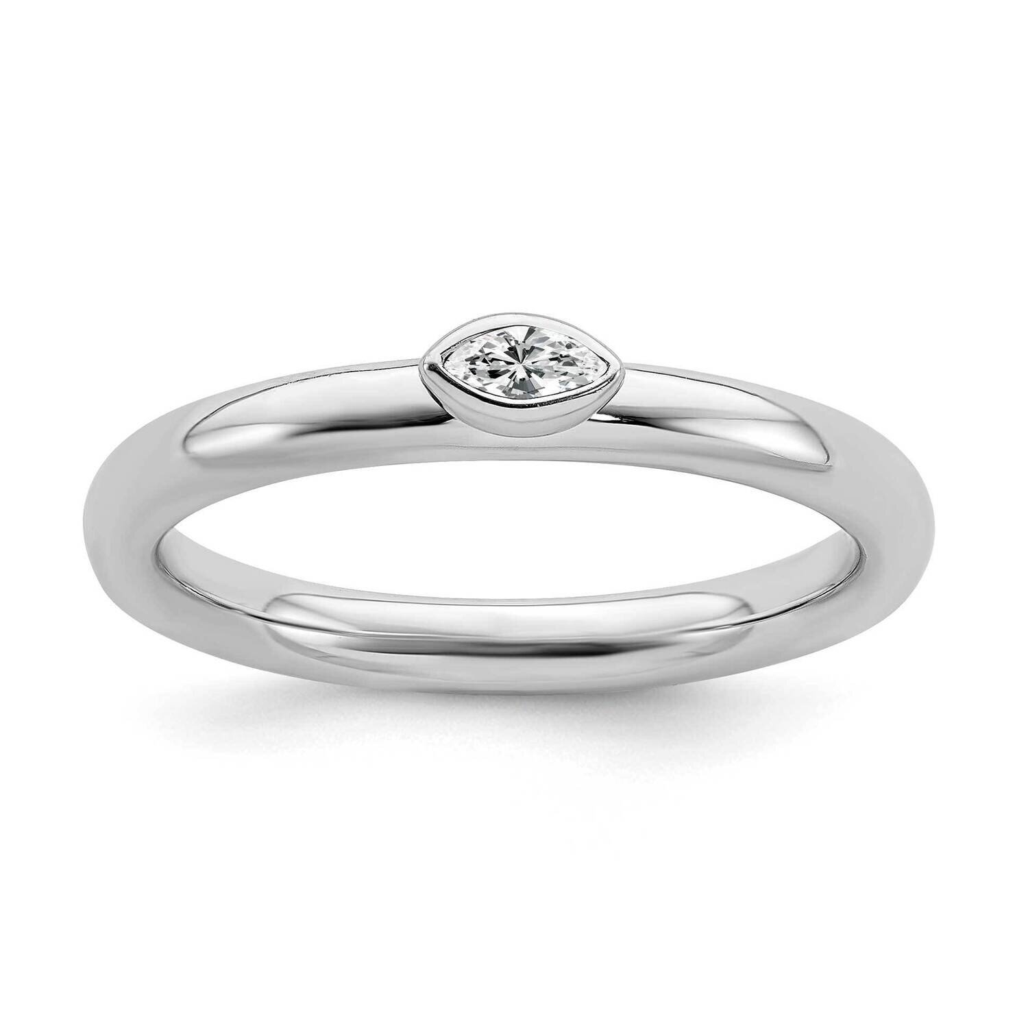 White Topaz Ring Sterling Silver QSK2127, MPN: QSK2127, 191101210990
