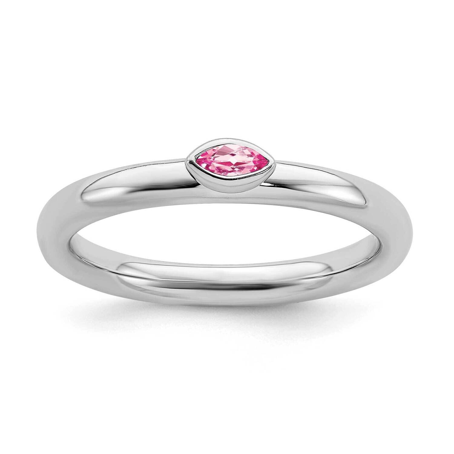 Pink Tourmaline Ring Sterling Silver QSK2133