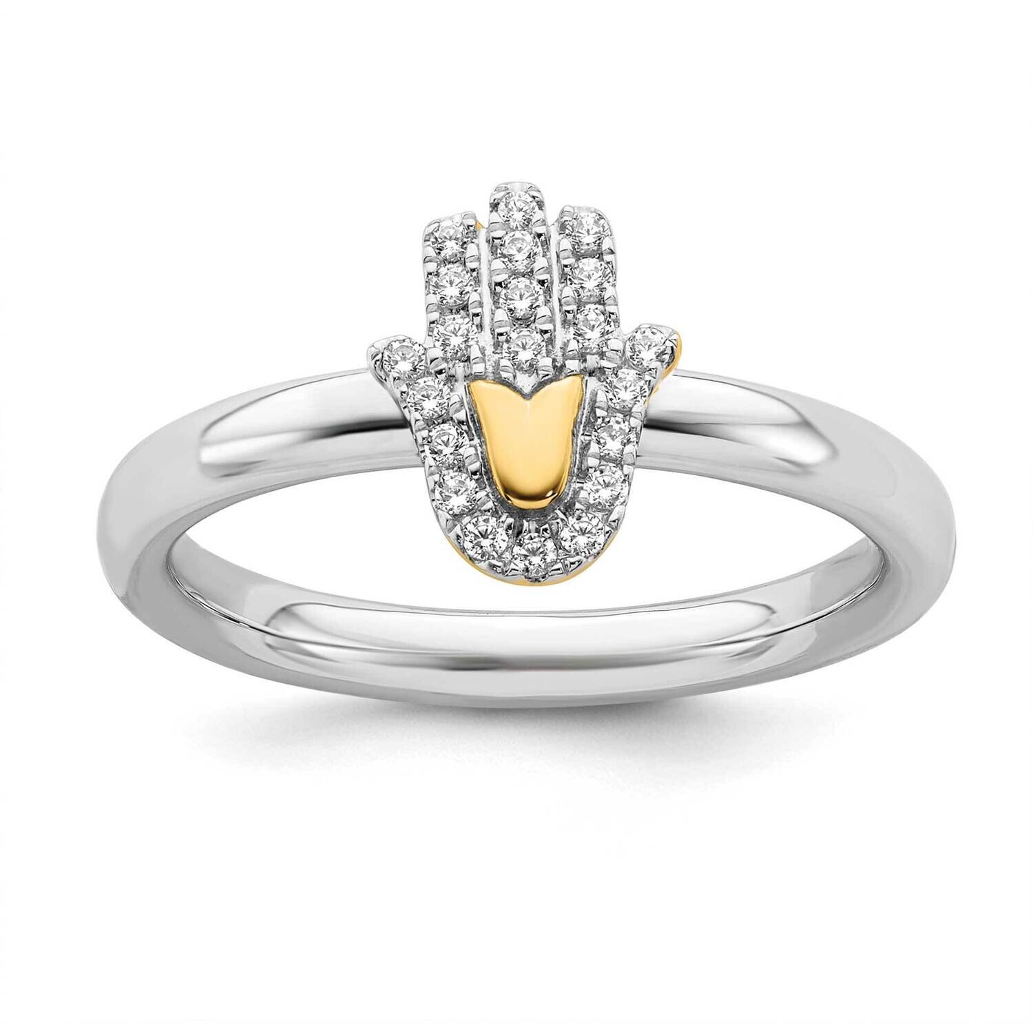 Chamseh Dia. Ring Sterling Silver &amp; Gold-plated QSK2163, MPN: QSK2163, 191101213168