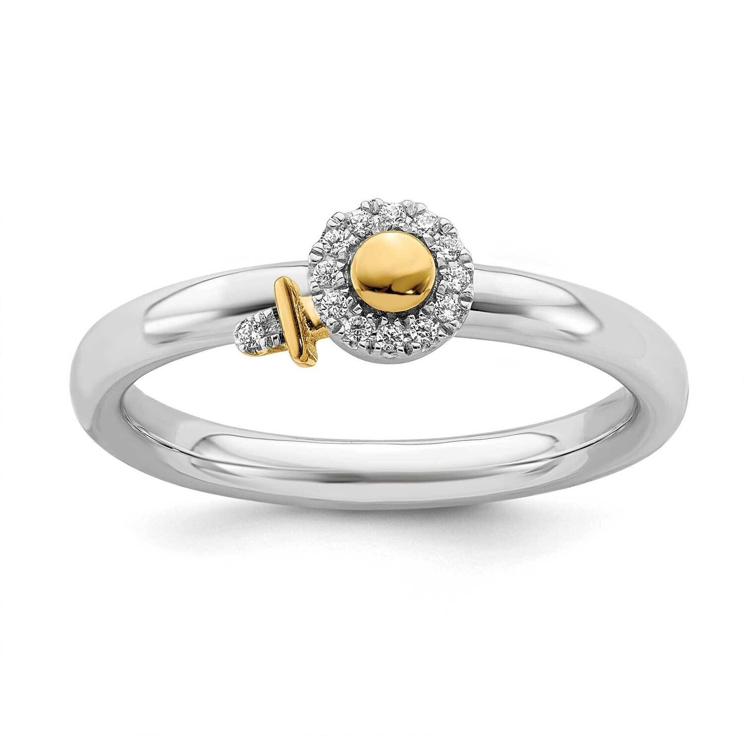 Venus Symbol Dia. Ring Sterling Silver & Gold-plated QSK2168