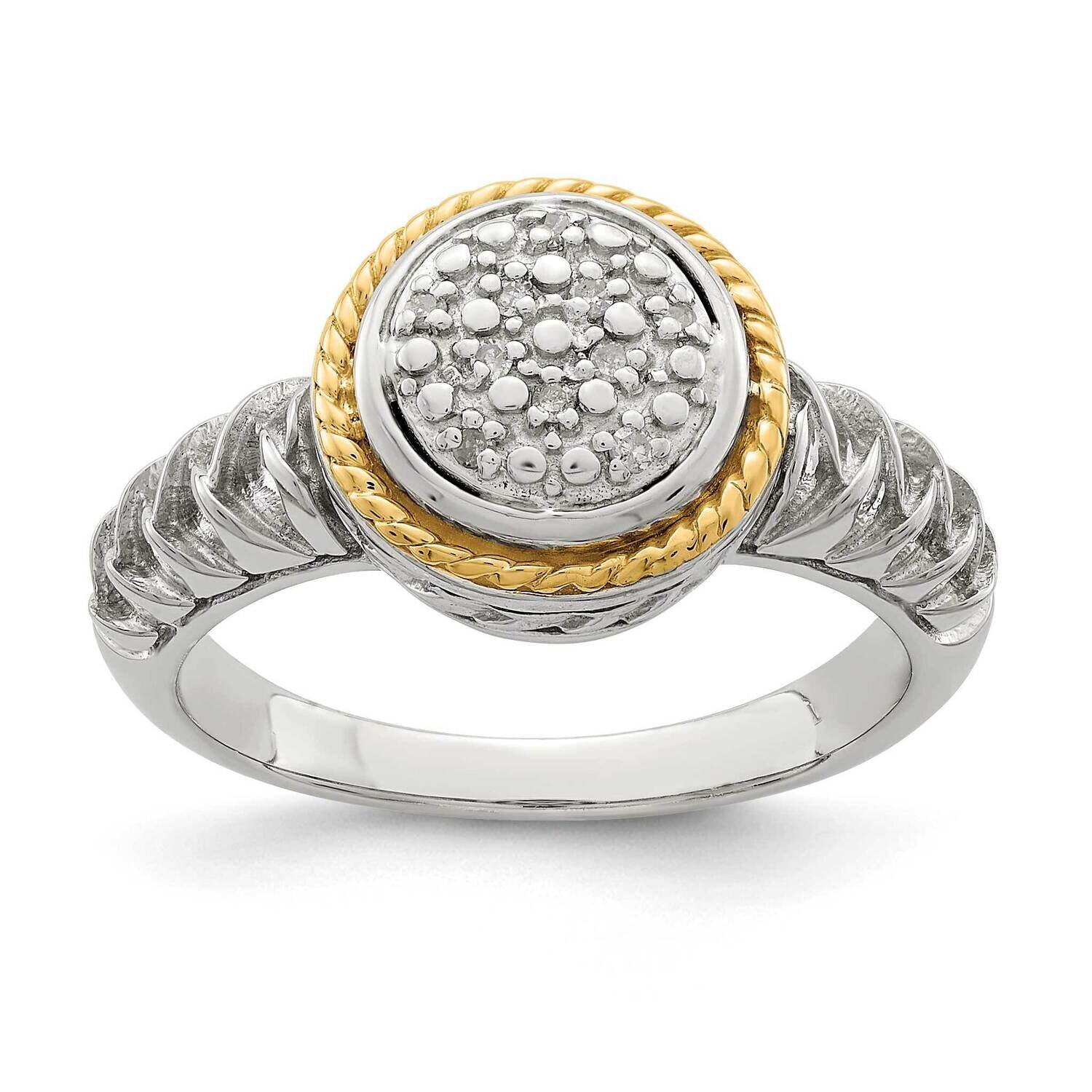 Diamond Ring Sterling Silver with 14k Gold Polished QTC1526, MPN: QTC1526, 883957229379