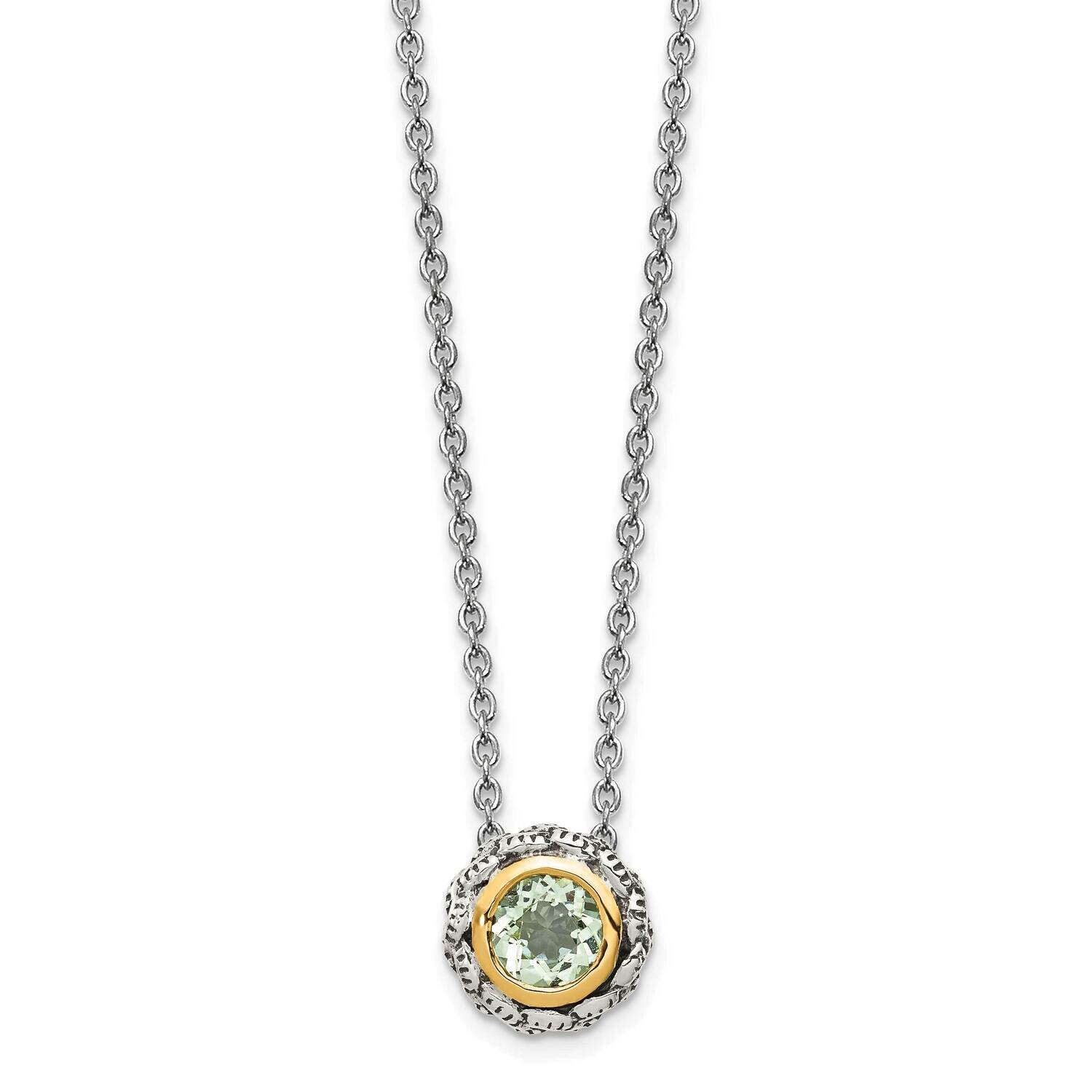 Green Quartz Slide Sterling Silver with 14k Gold Accent QTC1665, MPN: QTC1665, 883957747057