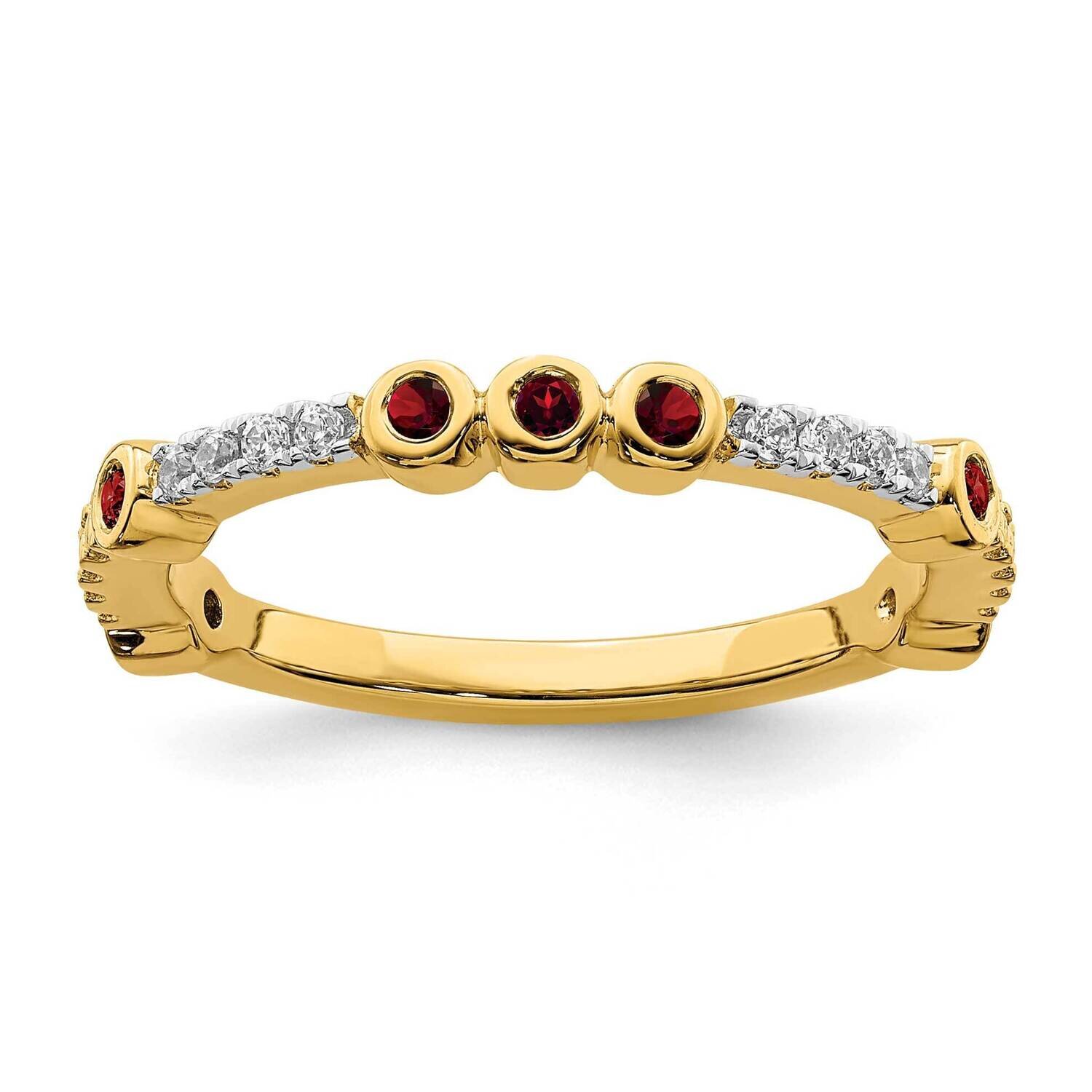 Garnet &amp; Diamond Ring 14k Gold SK2064, MPN: SK2064, 191101214127