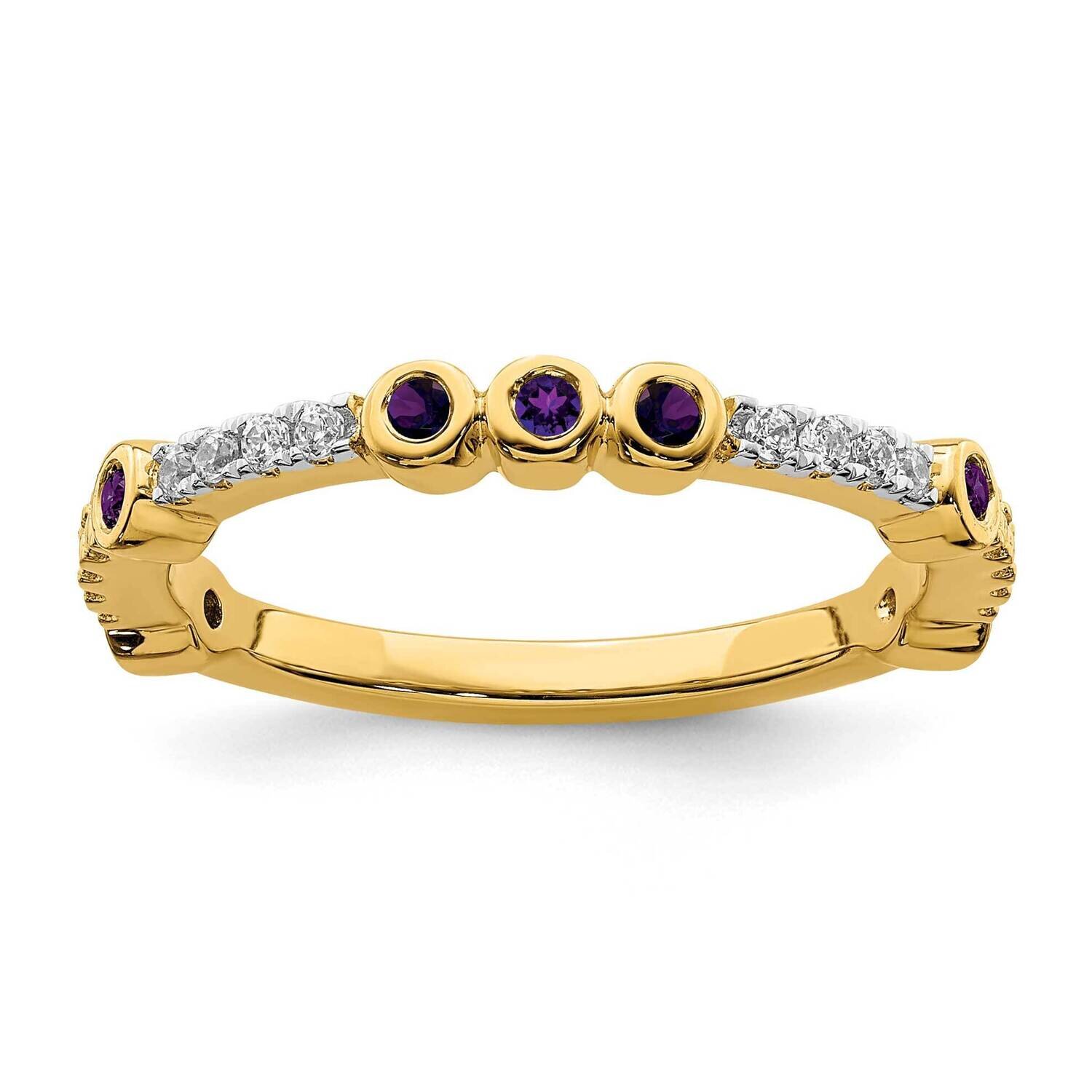 Amethyst &amp; Diamond Ring 14k Gold SK2065, MPN: SK2065, 191101214134