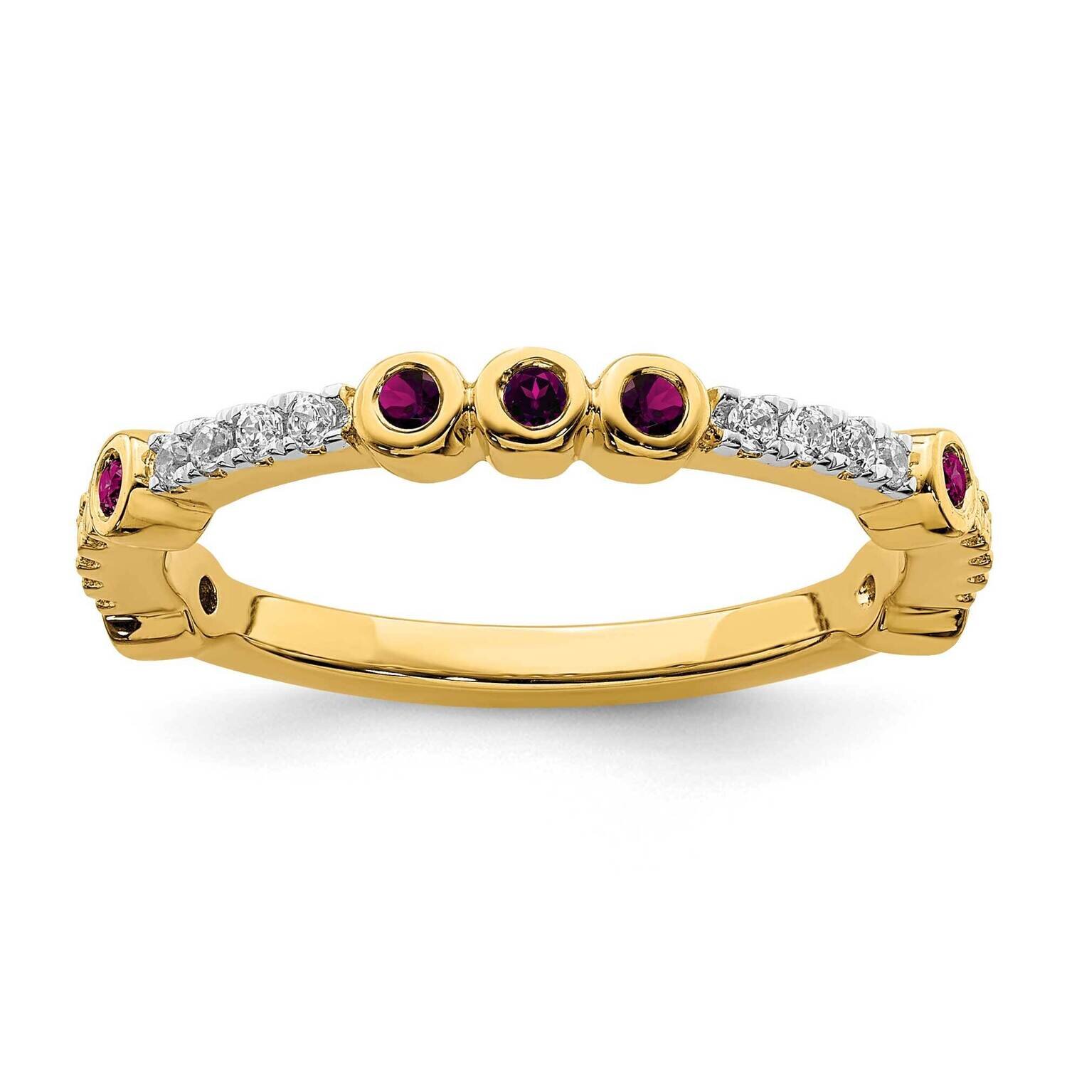 Rhodolite Garnet &amp; Diamond Ring 14k Gold SK2069, MPN: SK2069, 191101214325