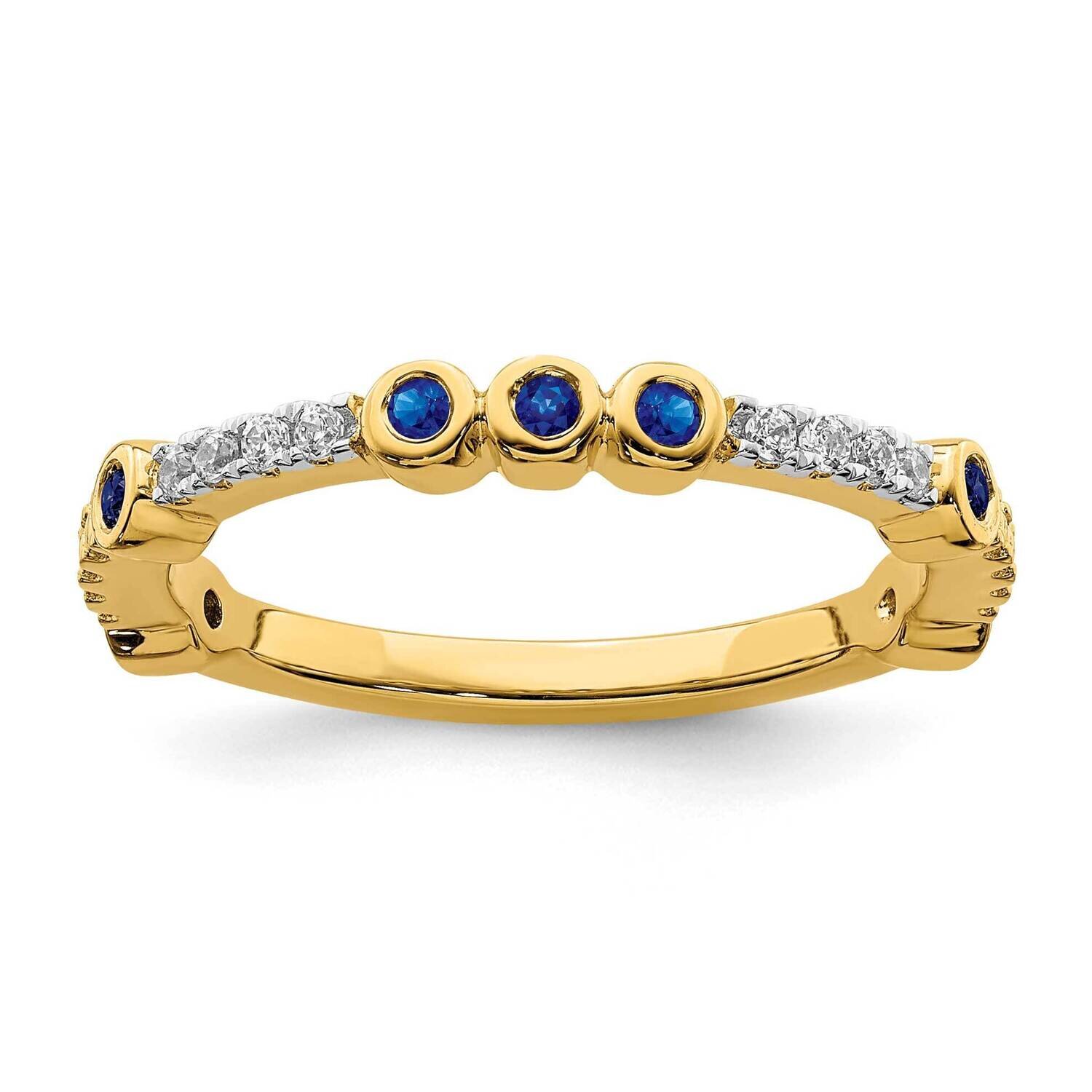Created Sapphire & Diamond Ring 14k Gold SK2072