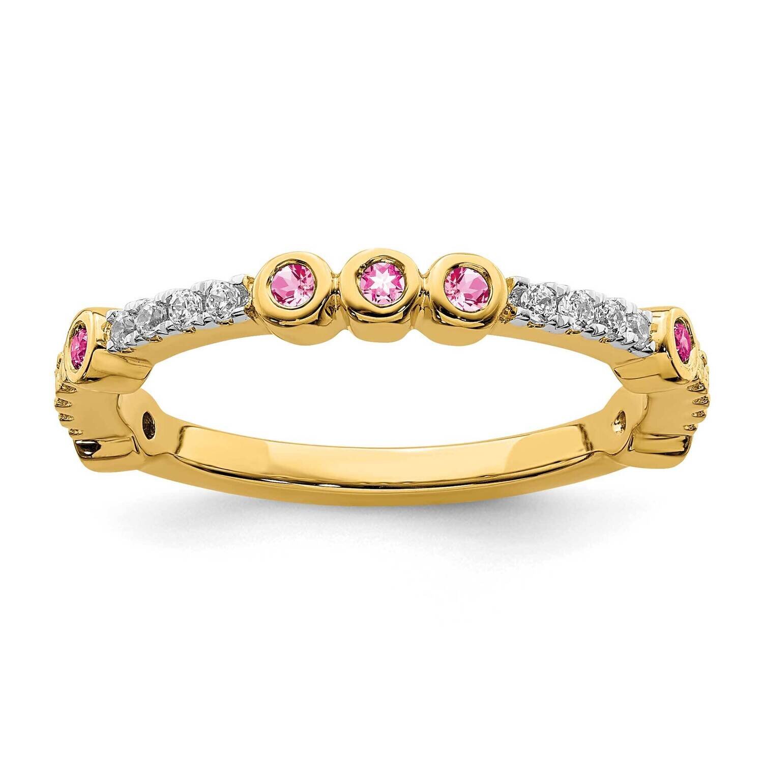Pink Tourmaline & Diamond Ring 14k Gold SK2073