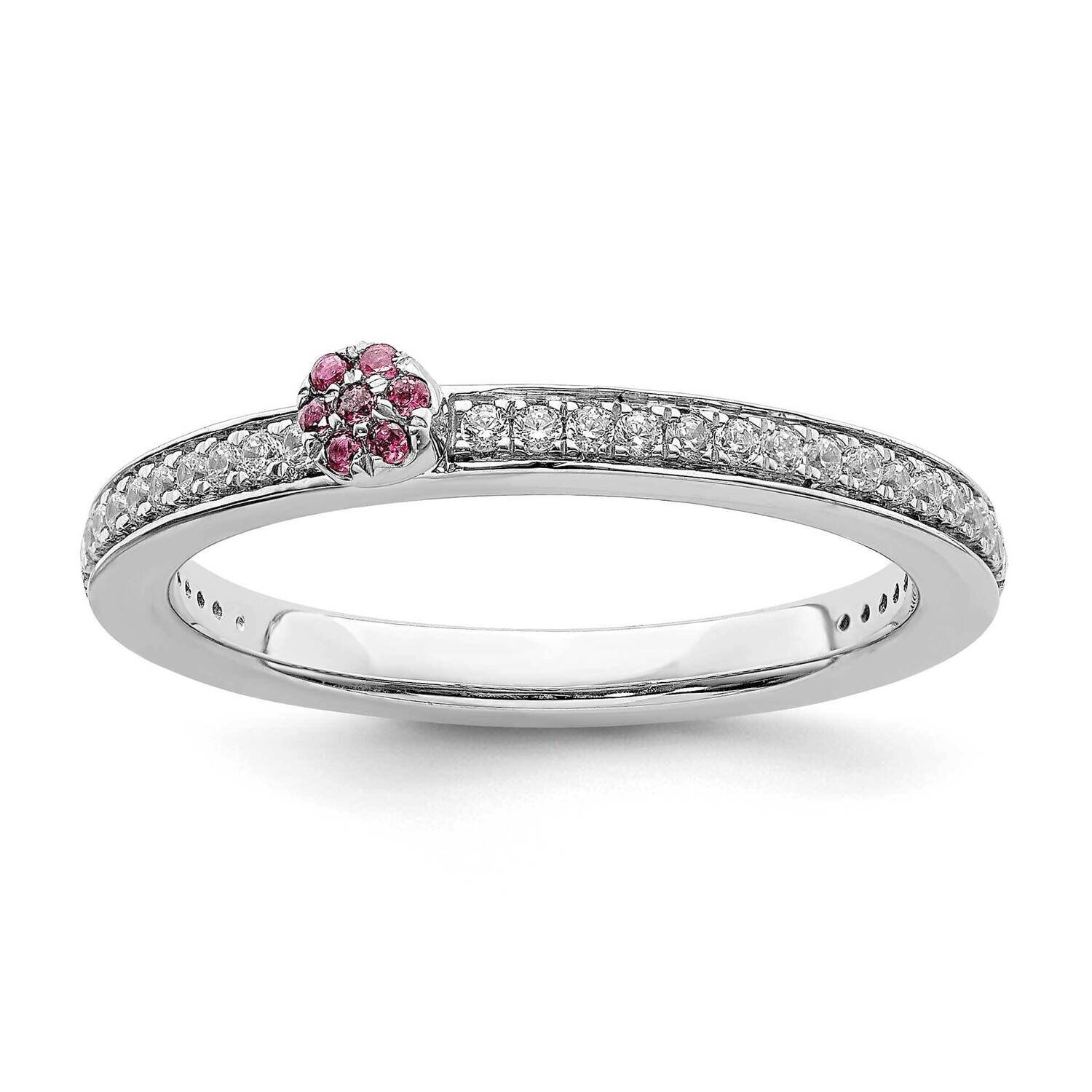 Pink Tourmaline &amp; Dia. Ring 14k White Gold SK2085, MPN: SK2085, 191101298349