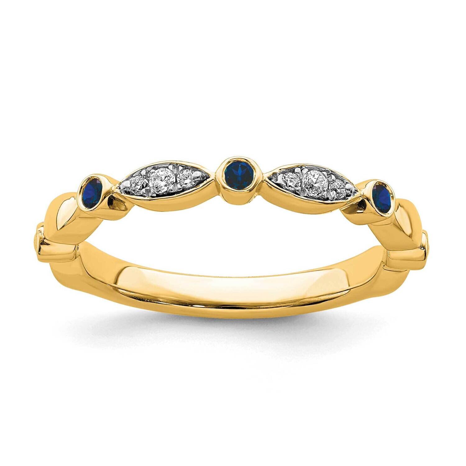 Created Sapphire & Diamond Ring 14k Gold SK2088