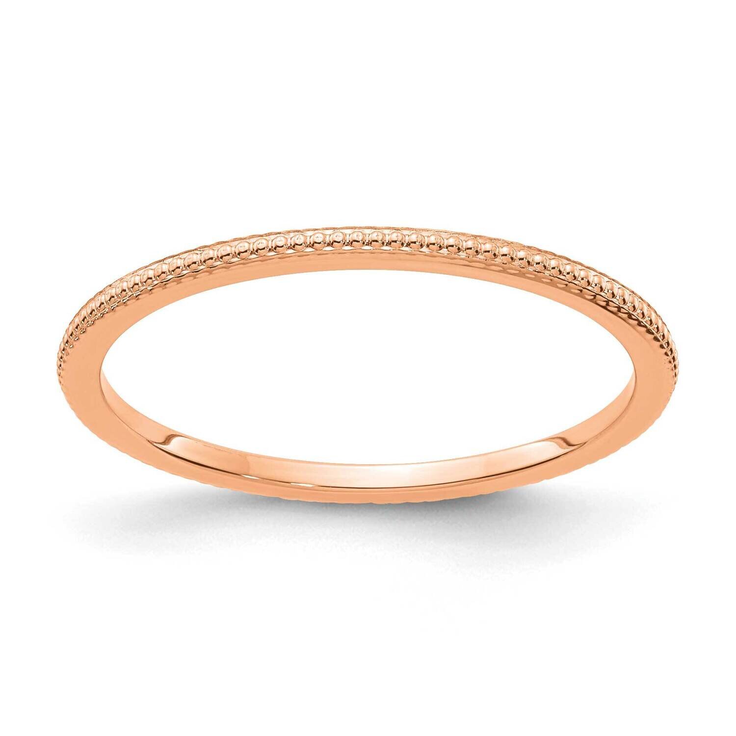 1.2mm Bead Stackable Band 14k Rose Gold STK18-120R