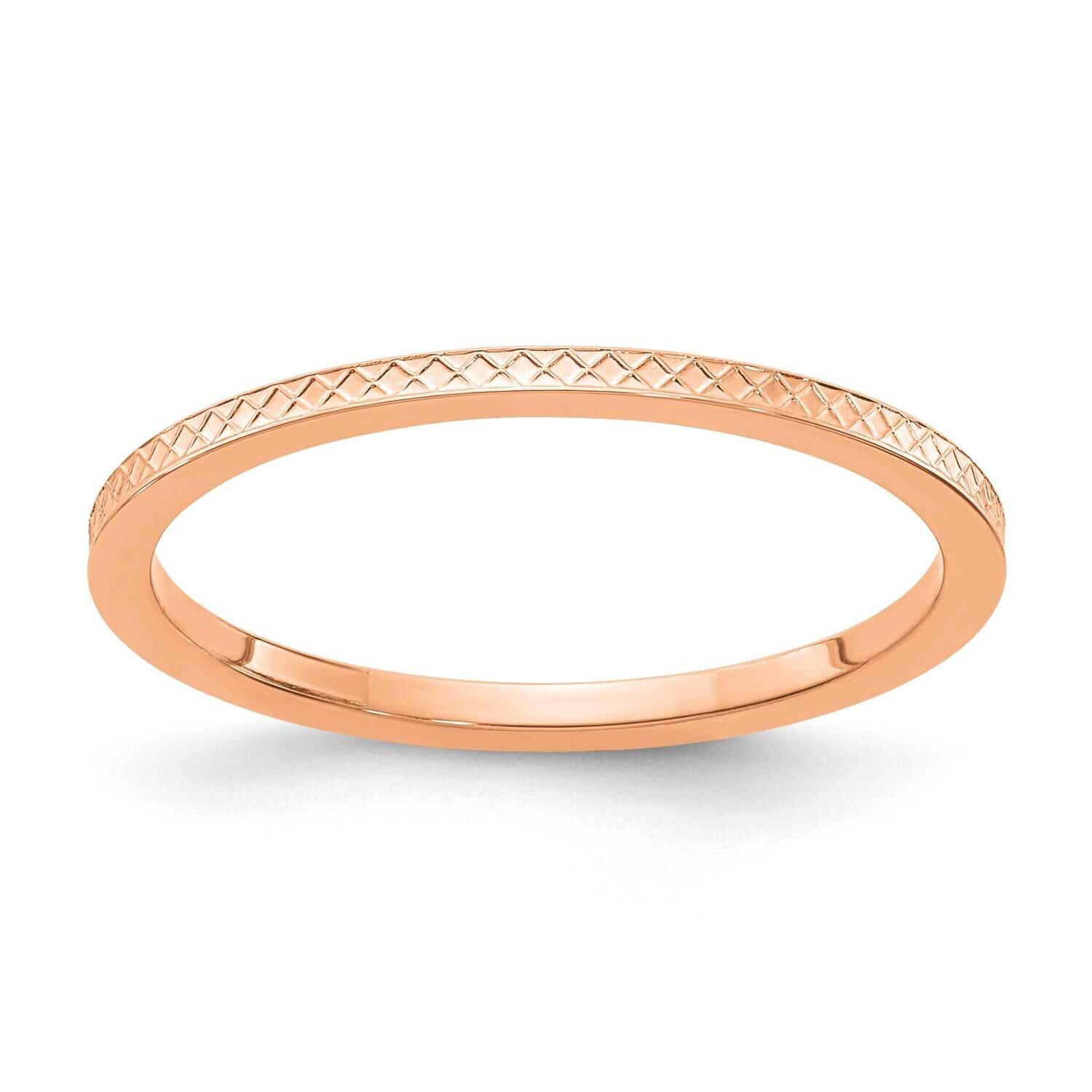 1.2mm Criss-Cross Pattern Stackable Band 14k Rose Gold STK20-120R
