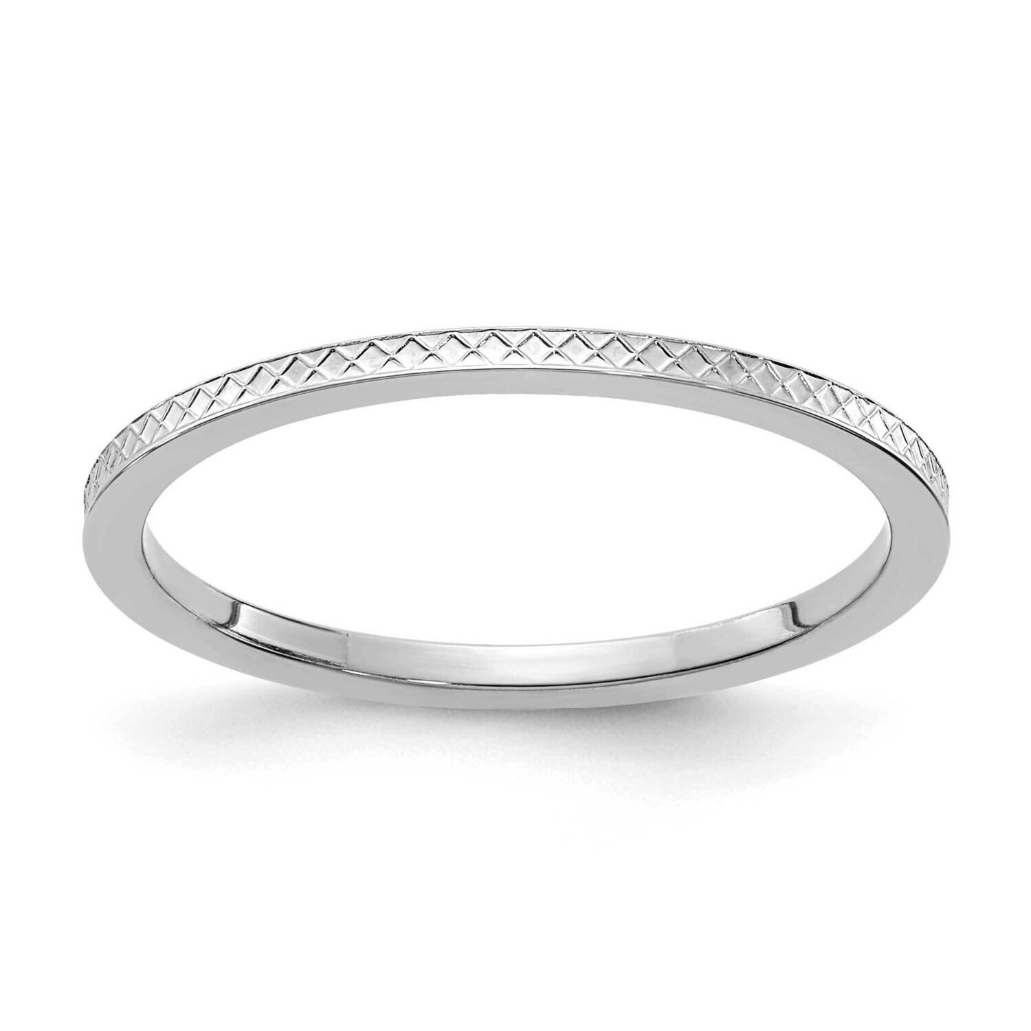1.2mm Criss-Cross Pattern Stackable Band 14k White Gold STK20-120W