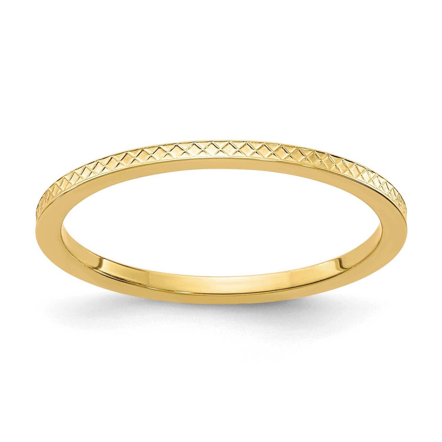 1.2mm Criss-Cross Pattern Stackable Band 14k Gold STK20-120Y
