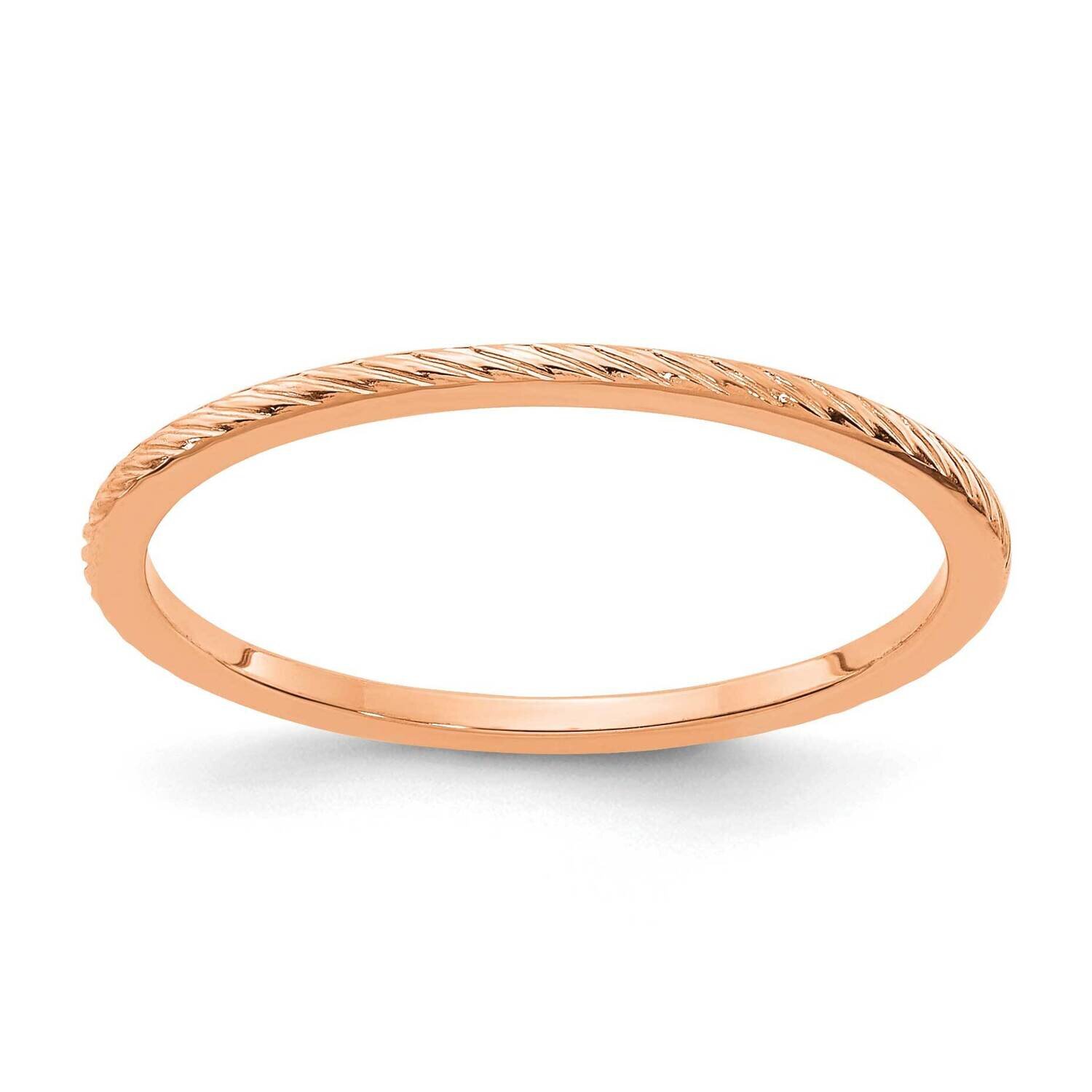 1.2mm Twisted Wire Pattern Stackable Band 14k Rose Gold STK22-120R