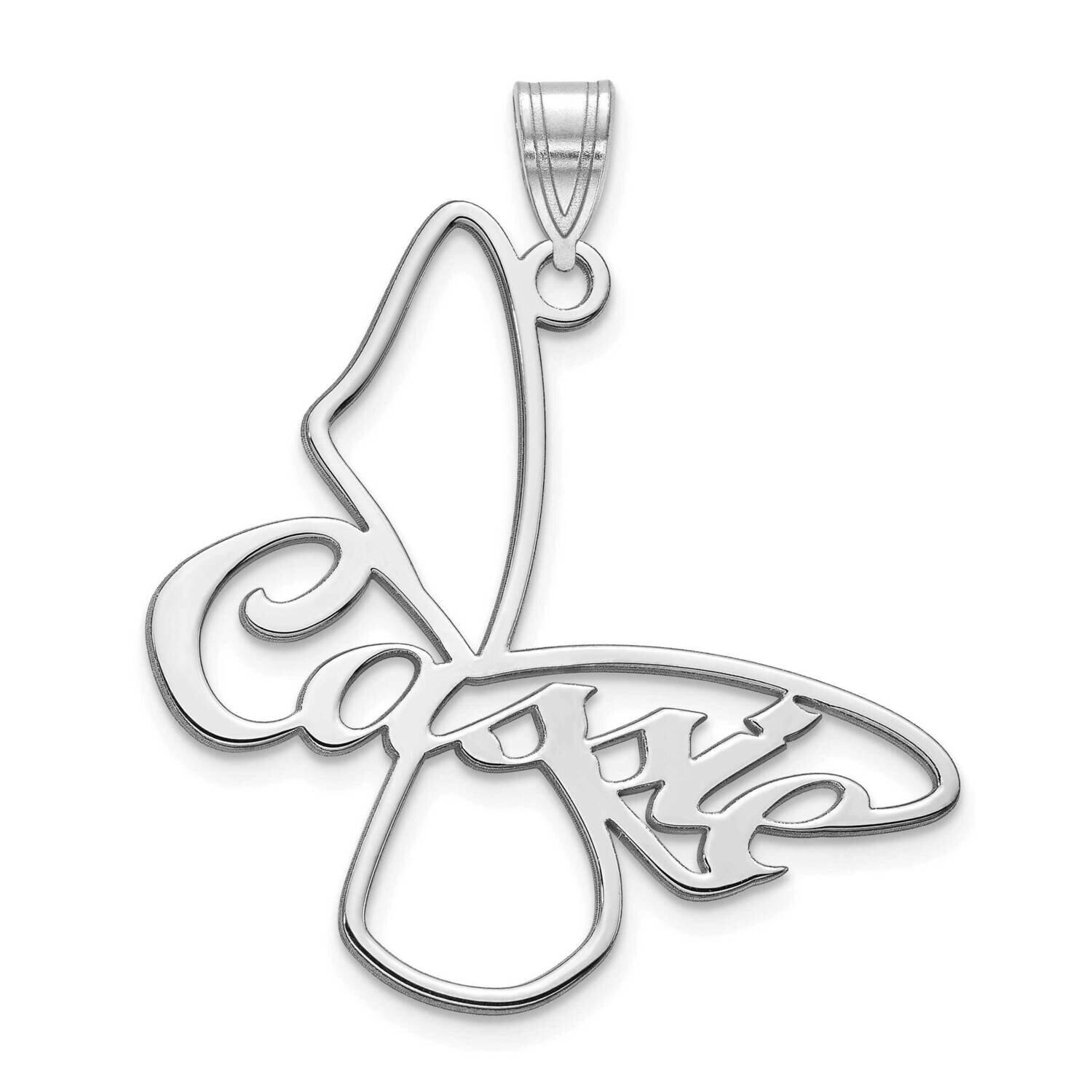Butterfly WingName Charm 14k White Gold XNA1029W