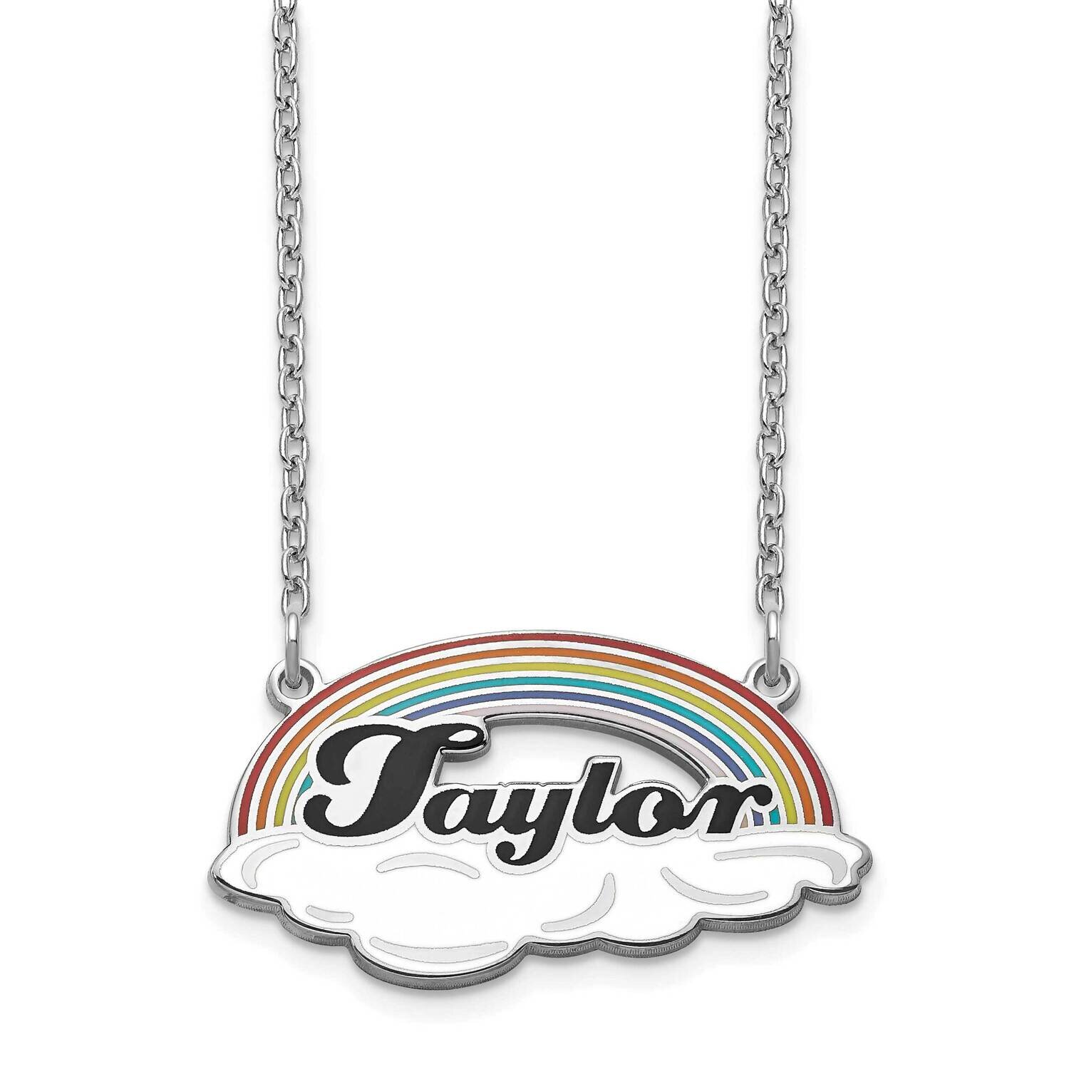 Rainbow Epoxy Nameplate in Cloud Sterling Silver XNA1033SS, MPN: XNA1033SS,