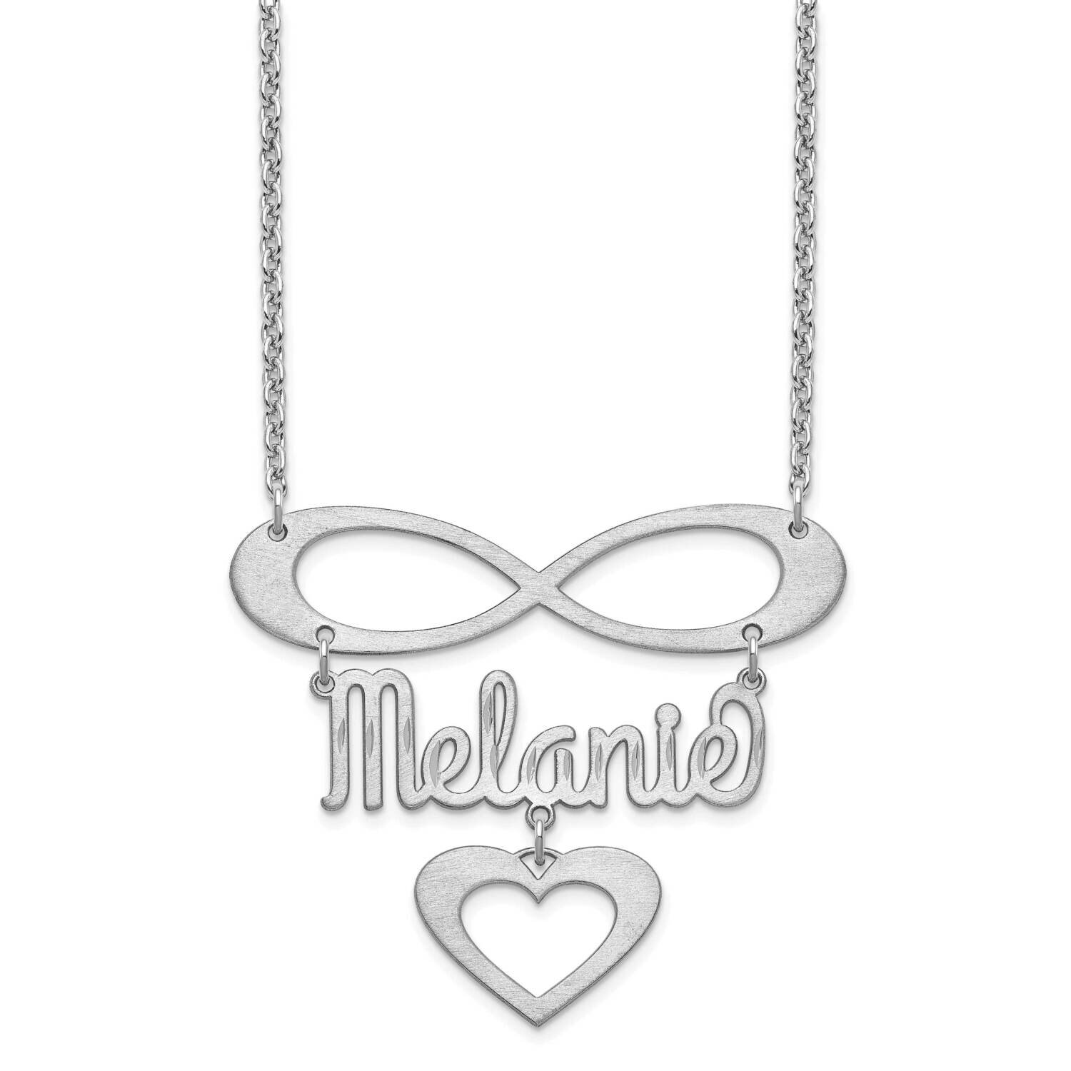 Infinity Heart and Name Necklace Sterling Silver XNA1037SS