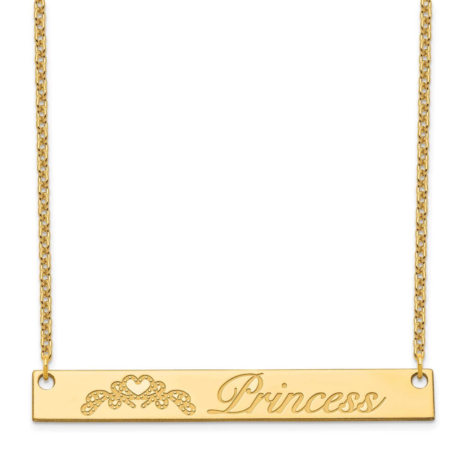 Engravable Customized Bar Necklace 14k Gold XNA1042Y