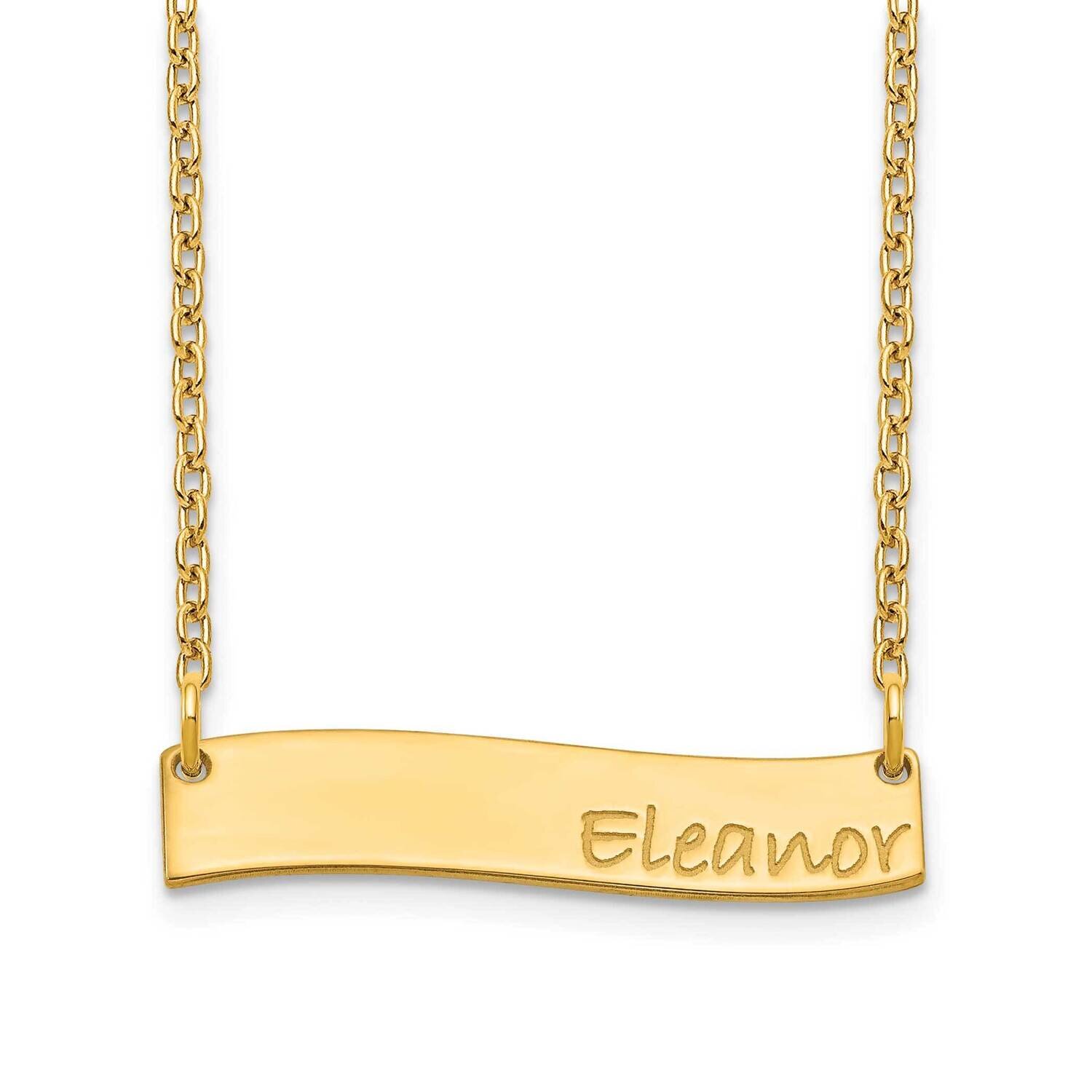 Wavy Bar Necklace Gold-plated Small XNA1074GP