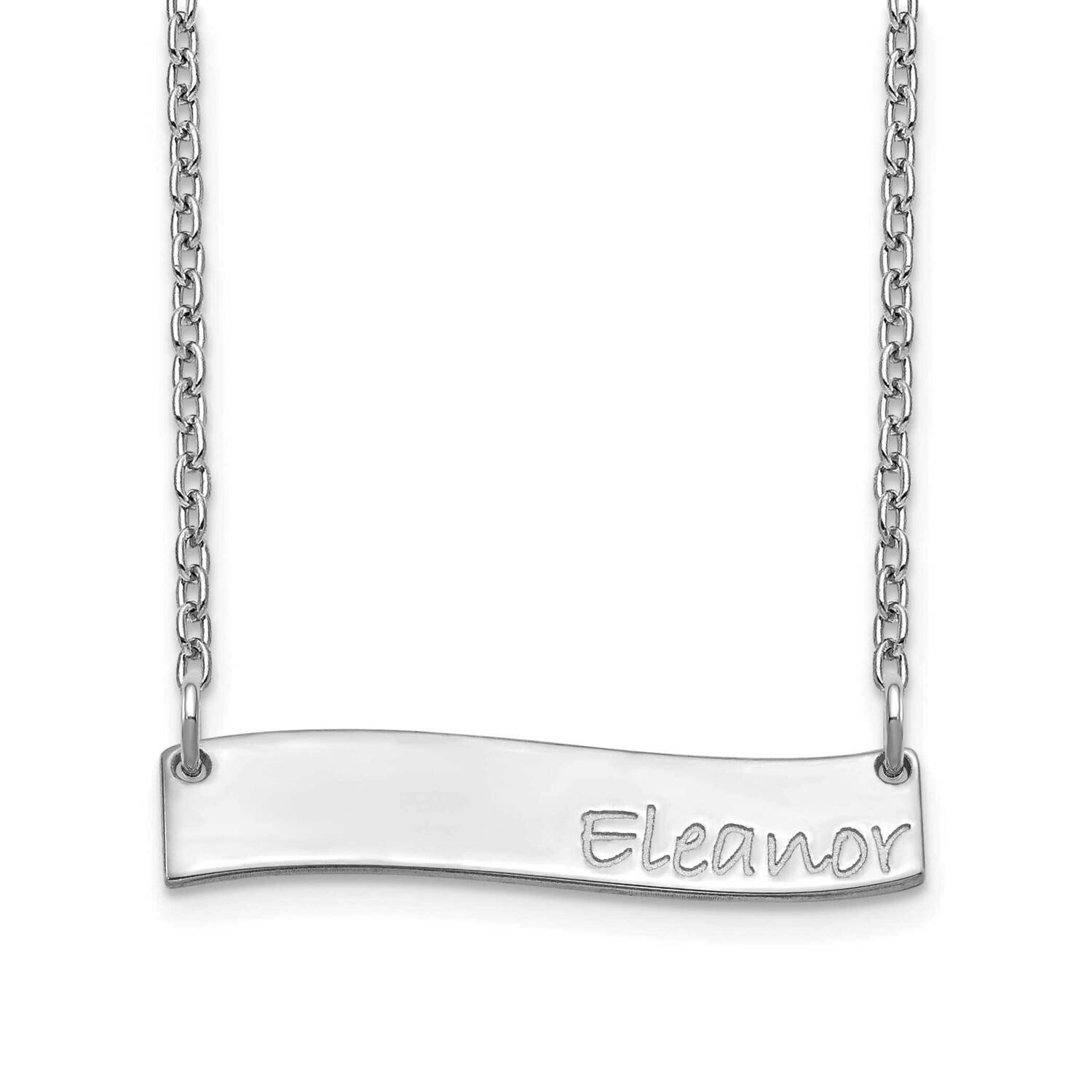 Wavy Bar Necklace 14k White Gold Small XNA1074W, MPN: XNA1074W, 191101991400