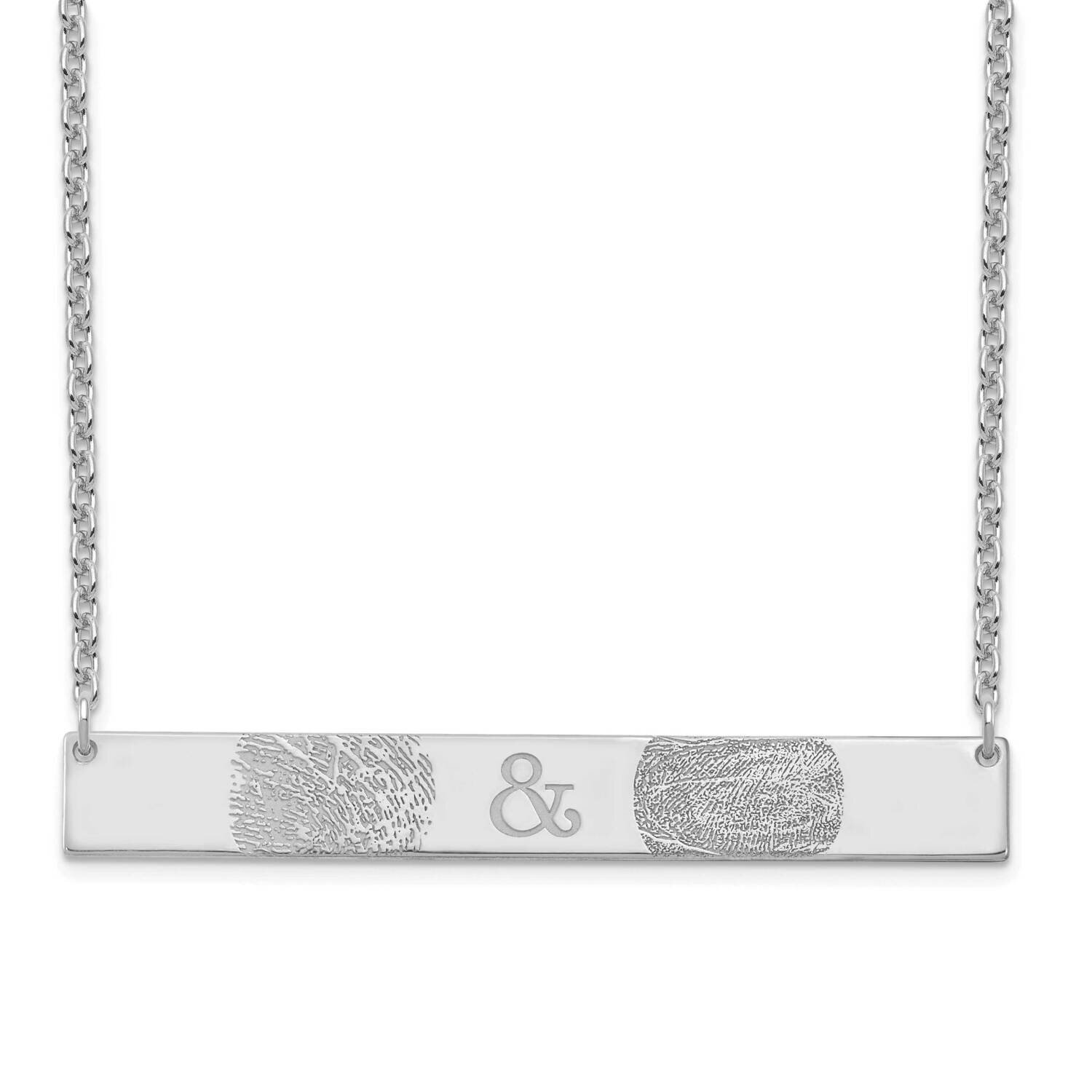 Fingerprint &amp; Fingerprint Bar Necklace Sterling Silver XNA1080SS, MPN: XNA1080SS,