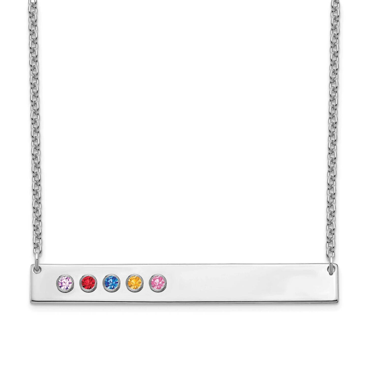 5 Birthstone Large Bar Necklace Sterling Silver XNA1084/5SS, MPN: XNA1084/5SS, 191101991578