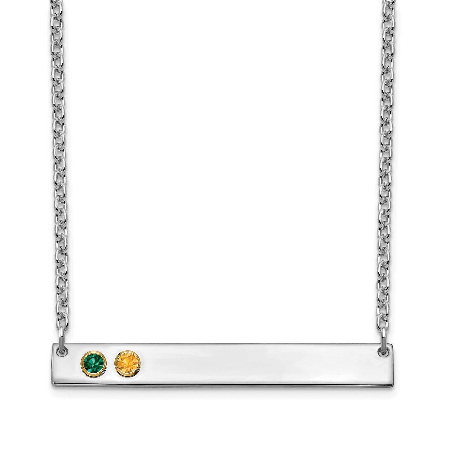 2 Birthstone Medium Bar Necklace Sterling Silver XNA1085/2SS, MPN: XNA1085/2SS, 191101991639
