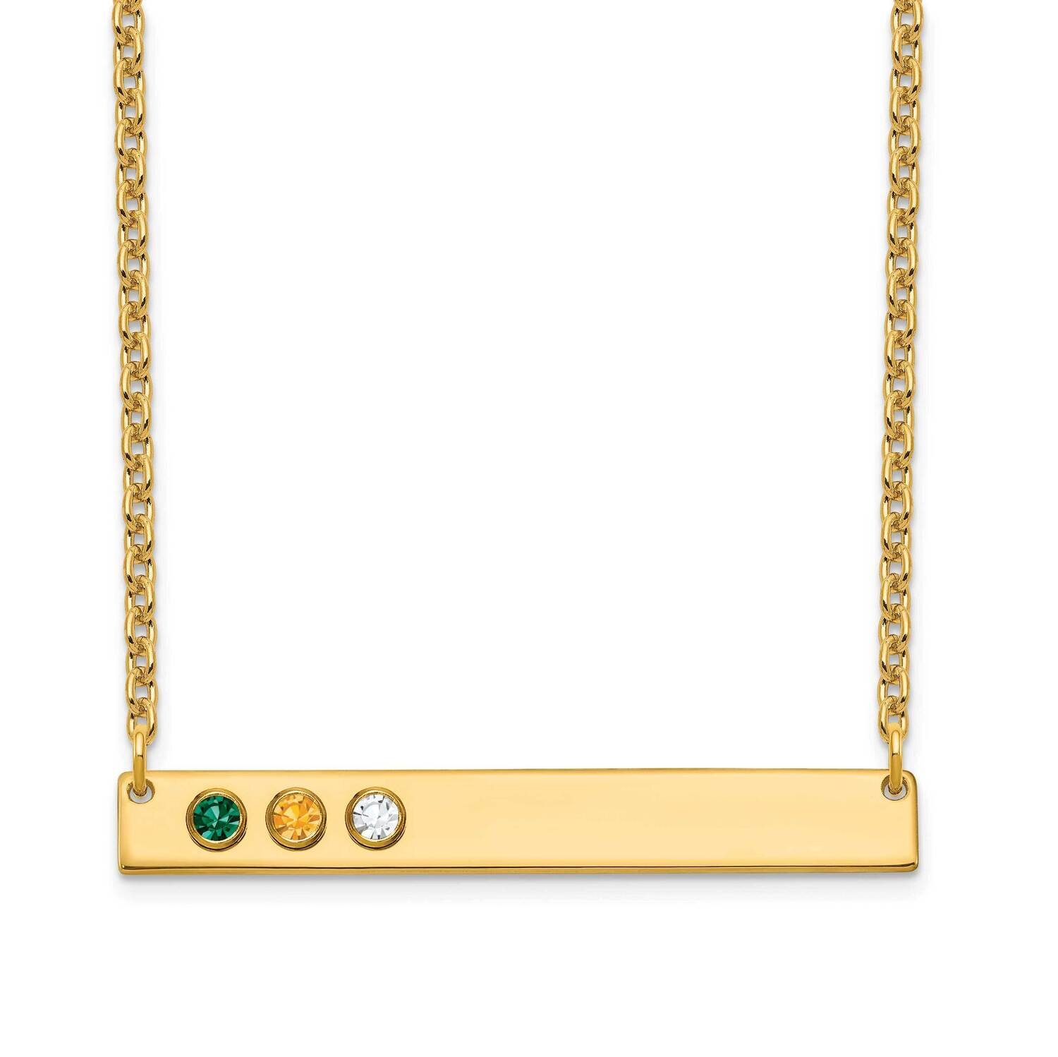 3 Birthstone Medium Bar Necklace Gold-plated  XNA1085/3GP, MPN: XNA1085/3GP, 191101991660