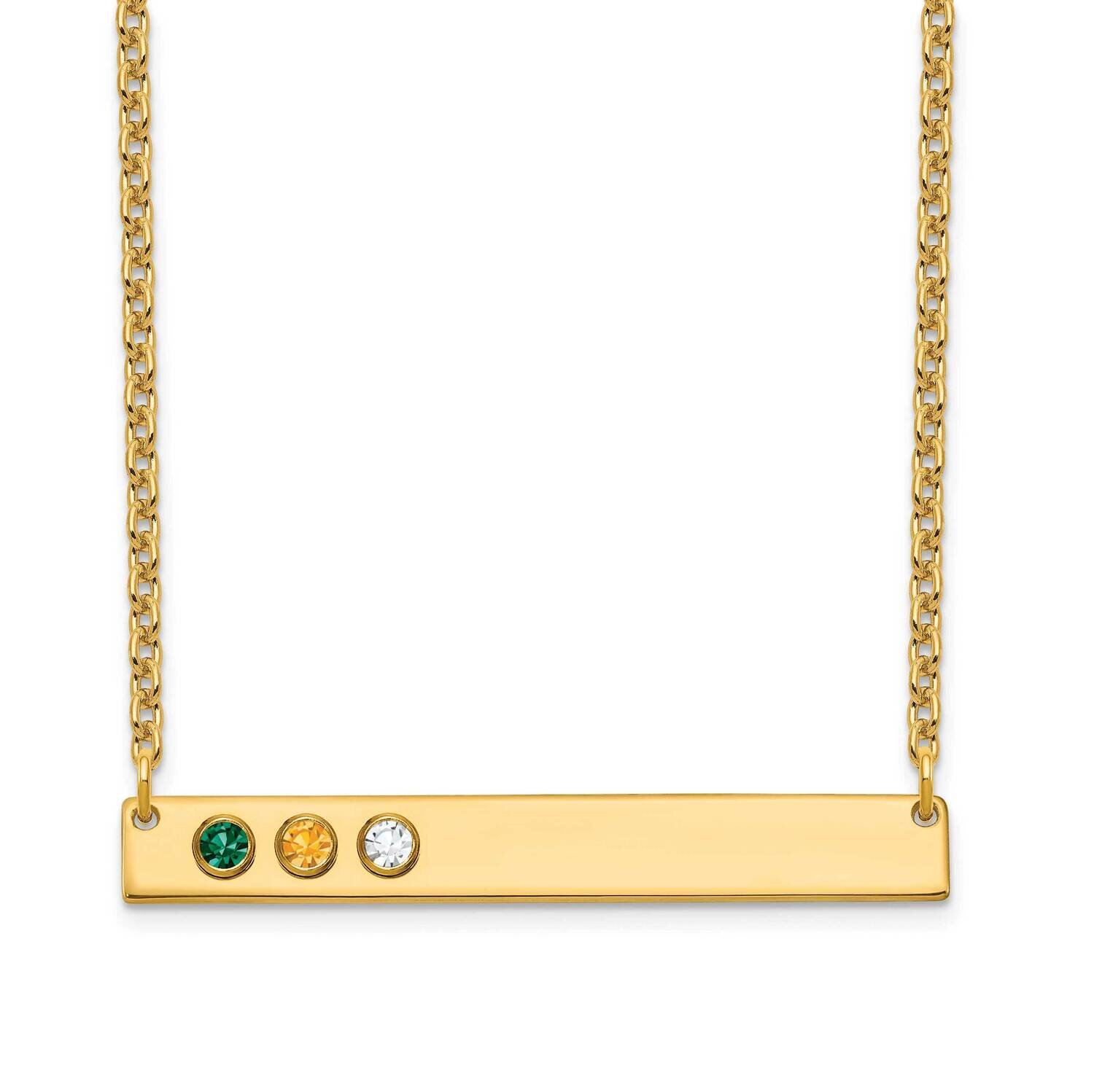 3 Birthstone Medium Bar Necklace 14k Gold XNA1085/3Y, MPN: XNA1085/3Y, 191101991691