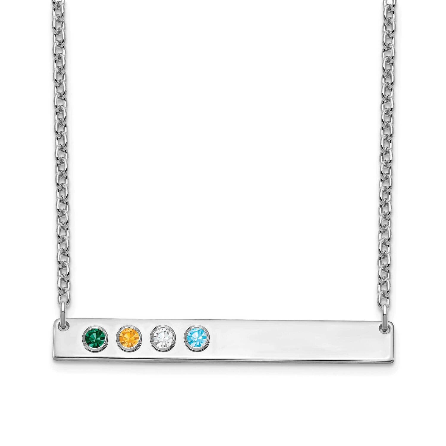 4 Birthstone Medium Bar Necklace Sterling Silver XNA1085/4SS, MPN: XNA1085/4SS, 191101991714