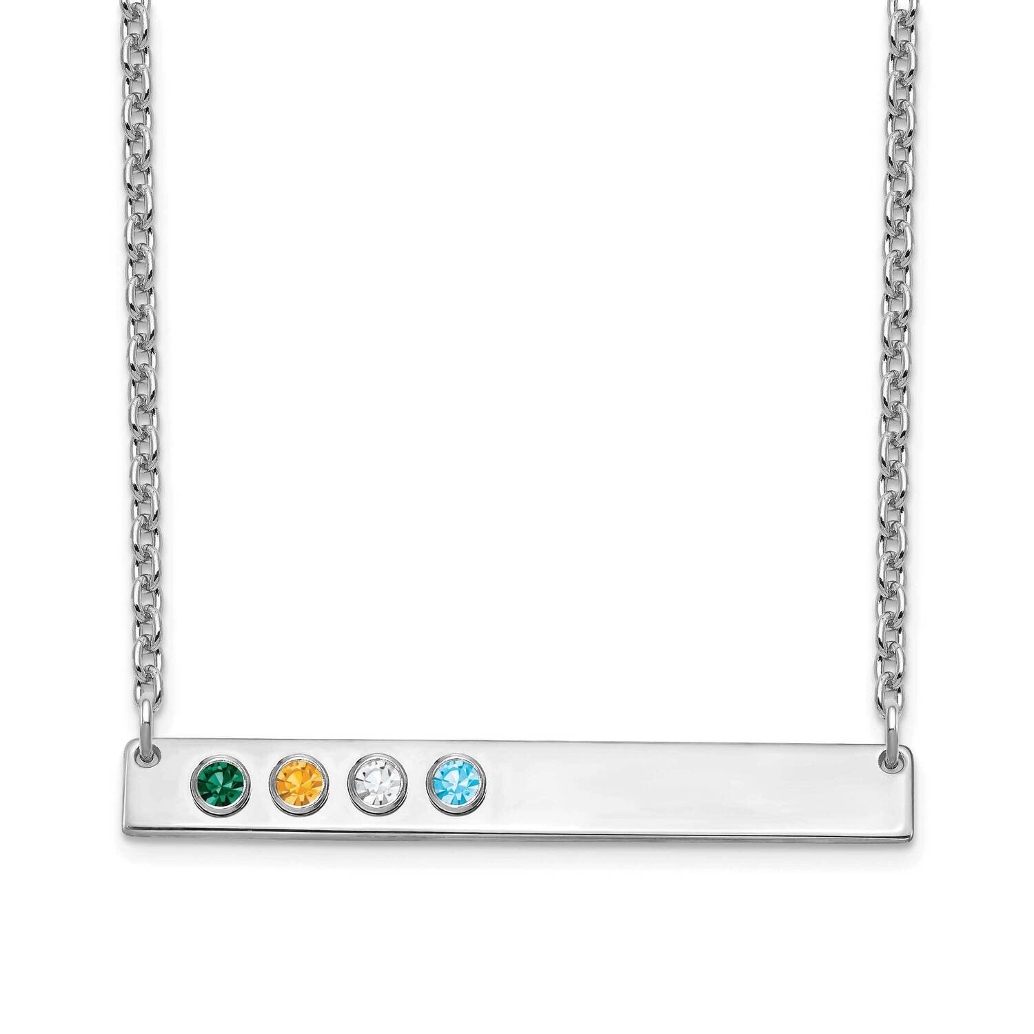 4 Birthstone Medium Bar Necklace 14k White Gold XNA1085/4W