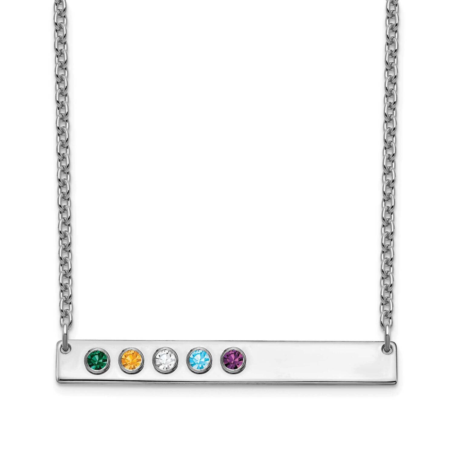 5 Birthstone Medium Bar Necklace Sterling Silver XNA1085/5SS