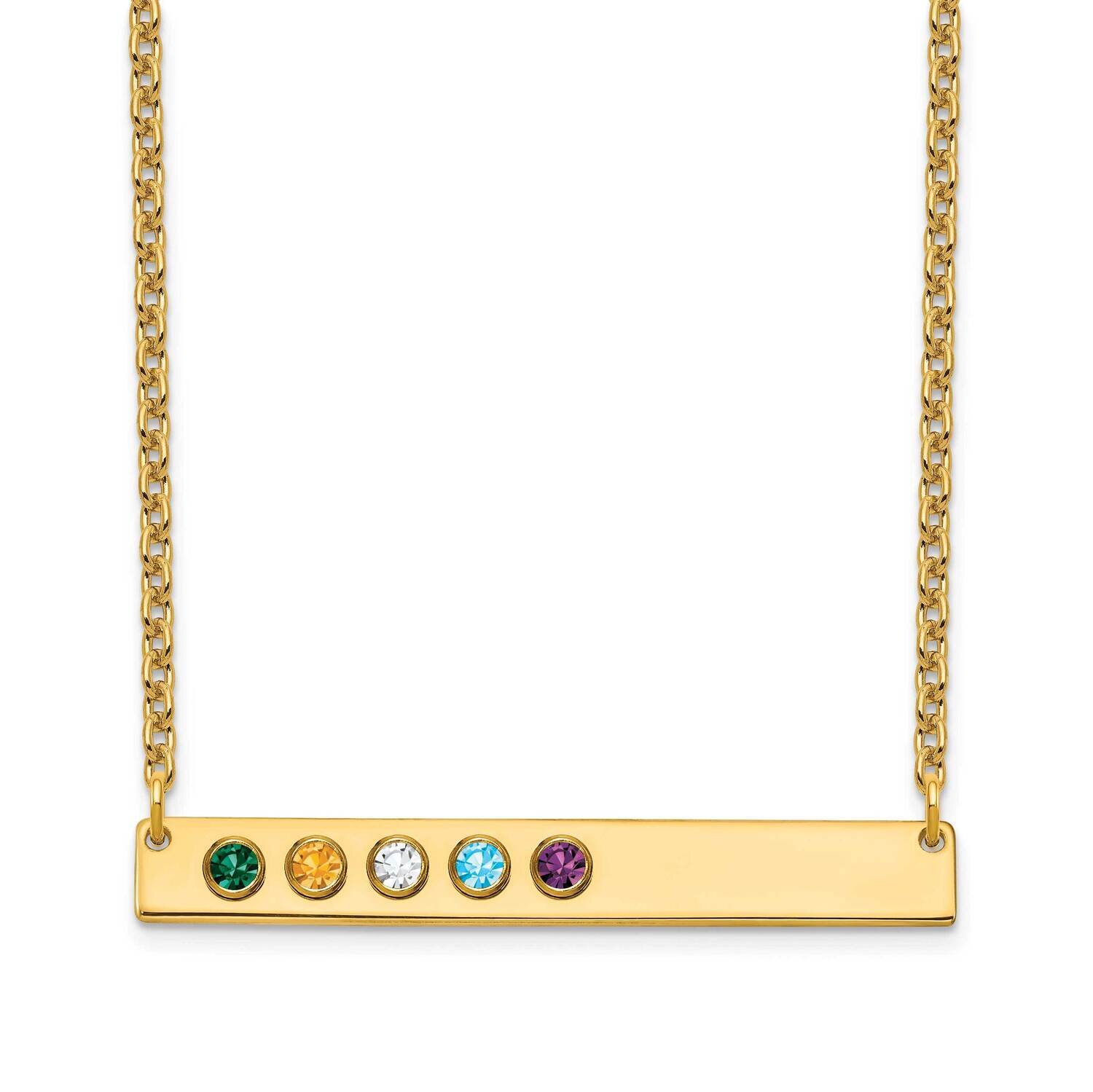 5 Birthstone Medium Bar Necklace 14k Gold XNA1085/5Y