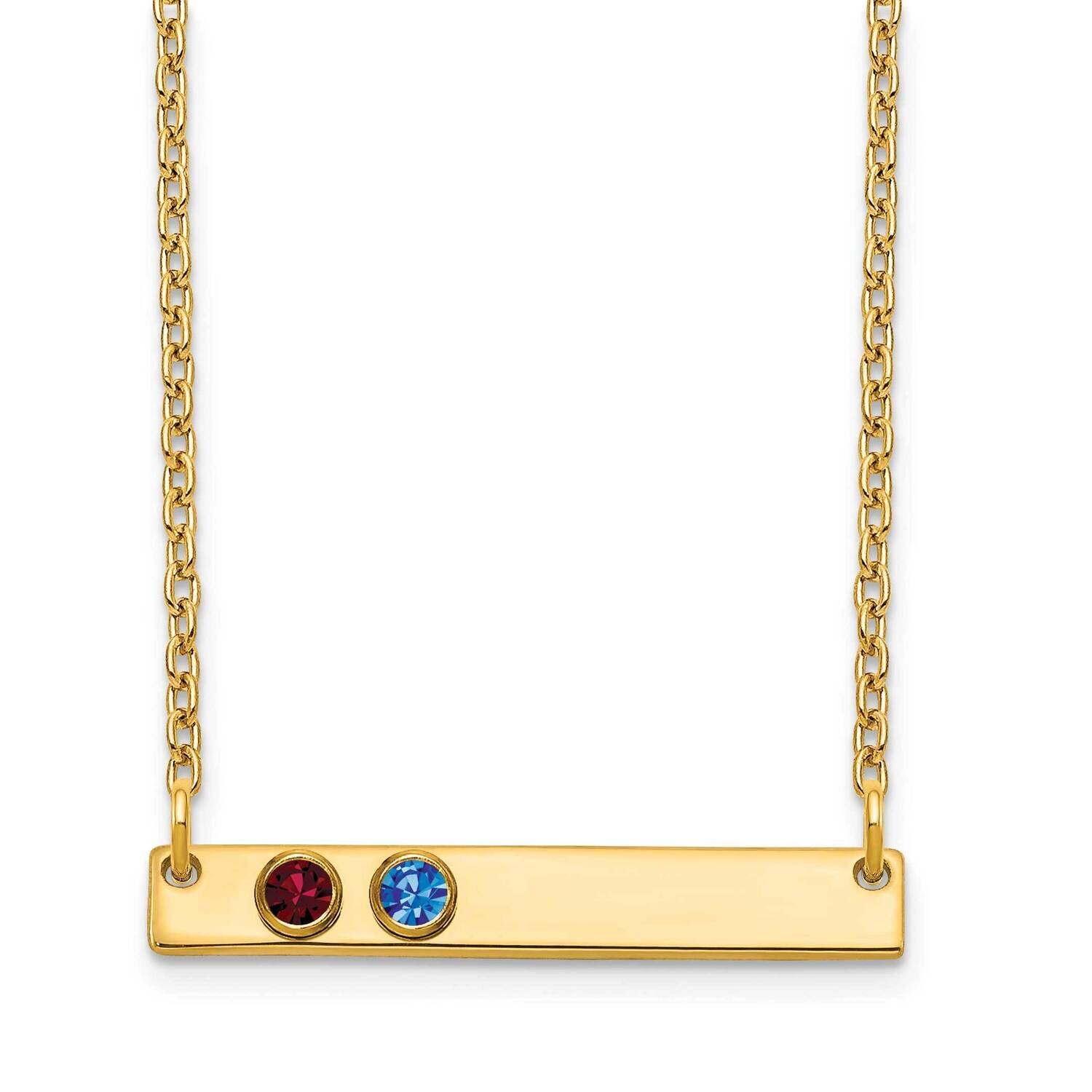 2 Birthstone Small Bar Necklace Gold-plated XNA1086/2GP