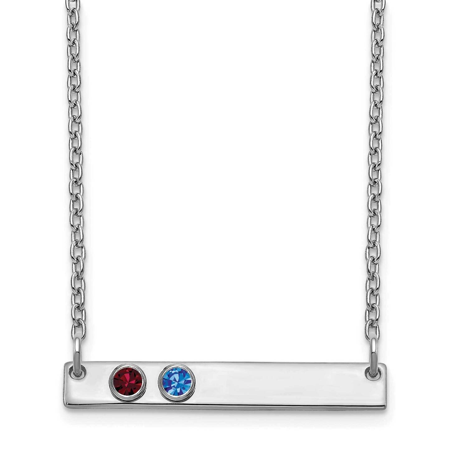 2 Birthstone Small Bar Necklace Sterling Silver XNA1086/2SS, MPN: XNA1086/2SS, 191101991813