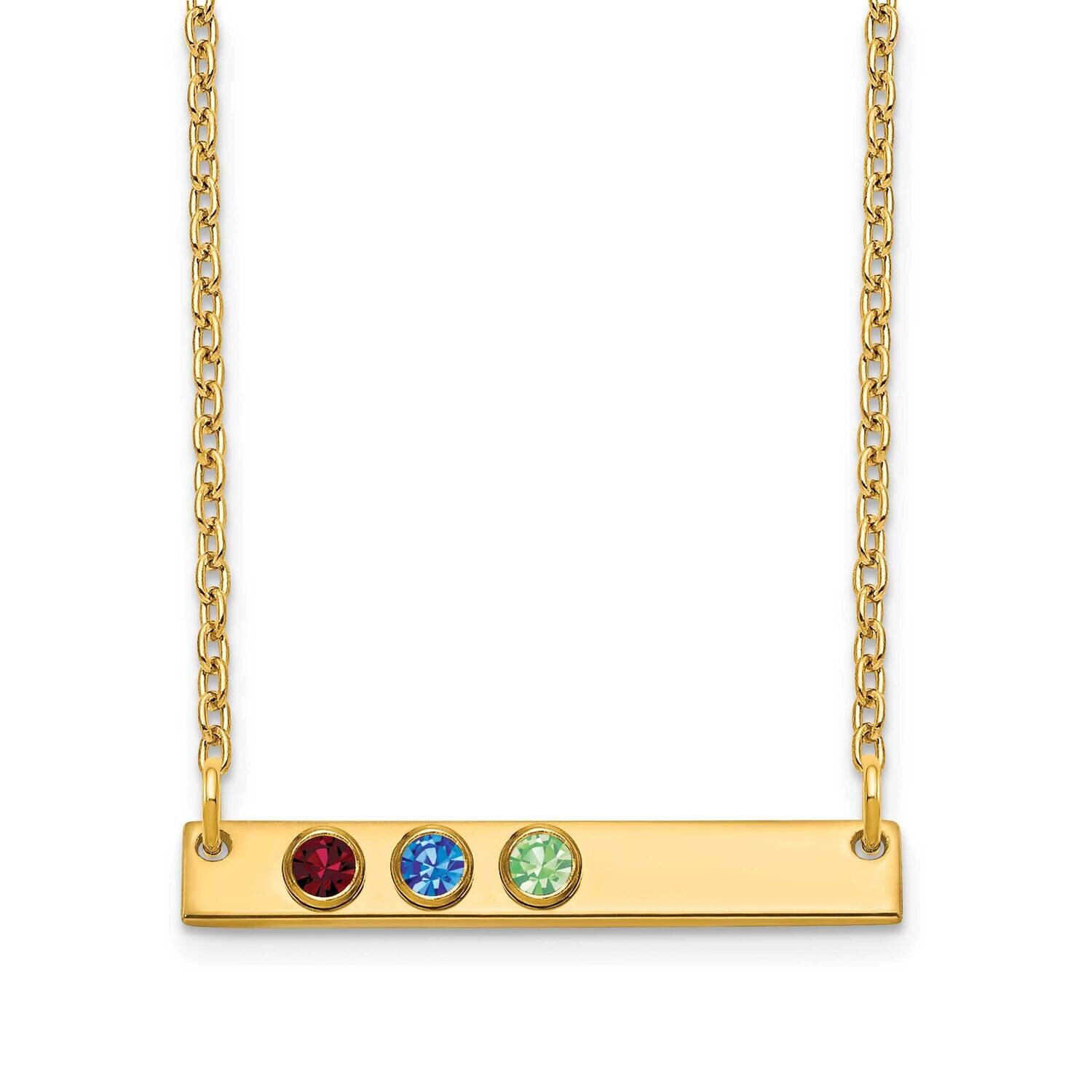 3 Birthstone Small Bar Necklace Gold-plated XNA1086/3GP