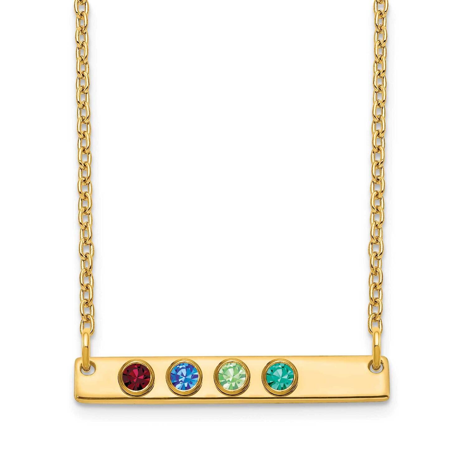 4 Birthstone Small Bar Necklace Gold-plated  XNA1086/4GP, MPN: XNA1086/4GP, 191101991882