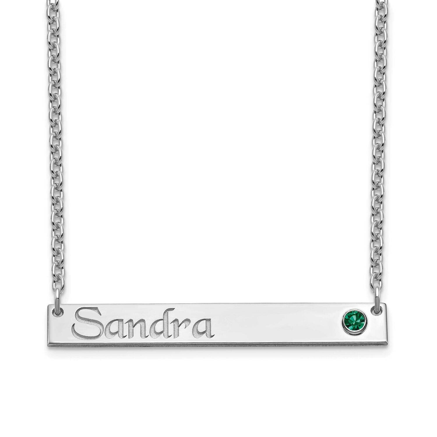 Bar Necklace with Birthstone Sterling Silver XNA1090SS